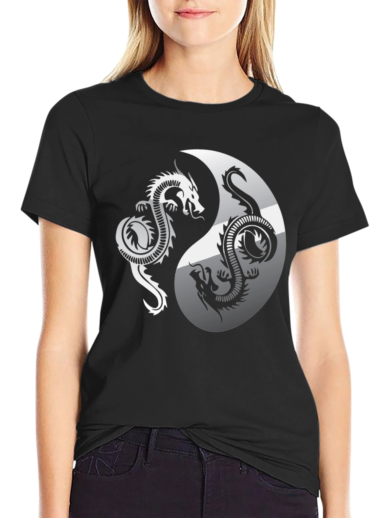 Yin Yang Dragon Graphic Tee - Balance & Style