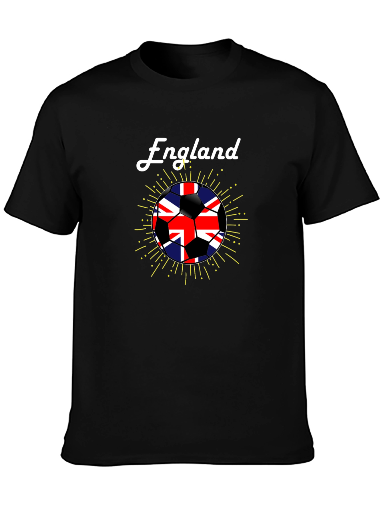 England Soccer Flag Black T-Shirt