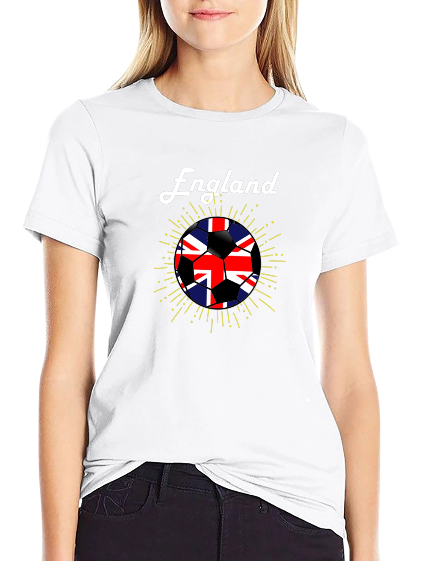 England Soccer Flag Black T-Shirt