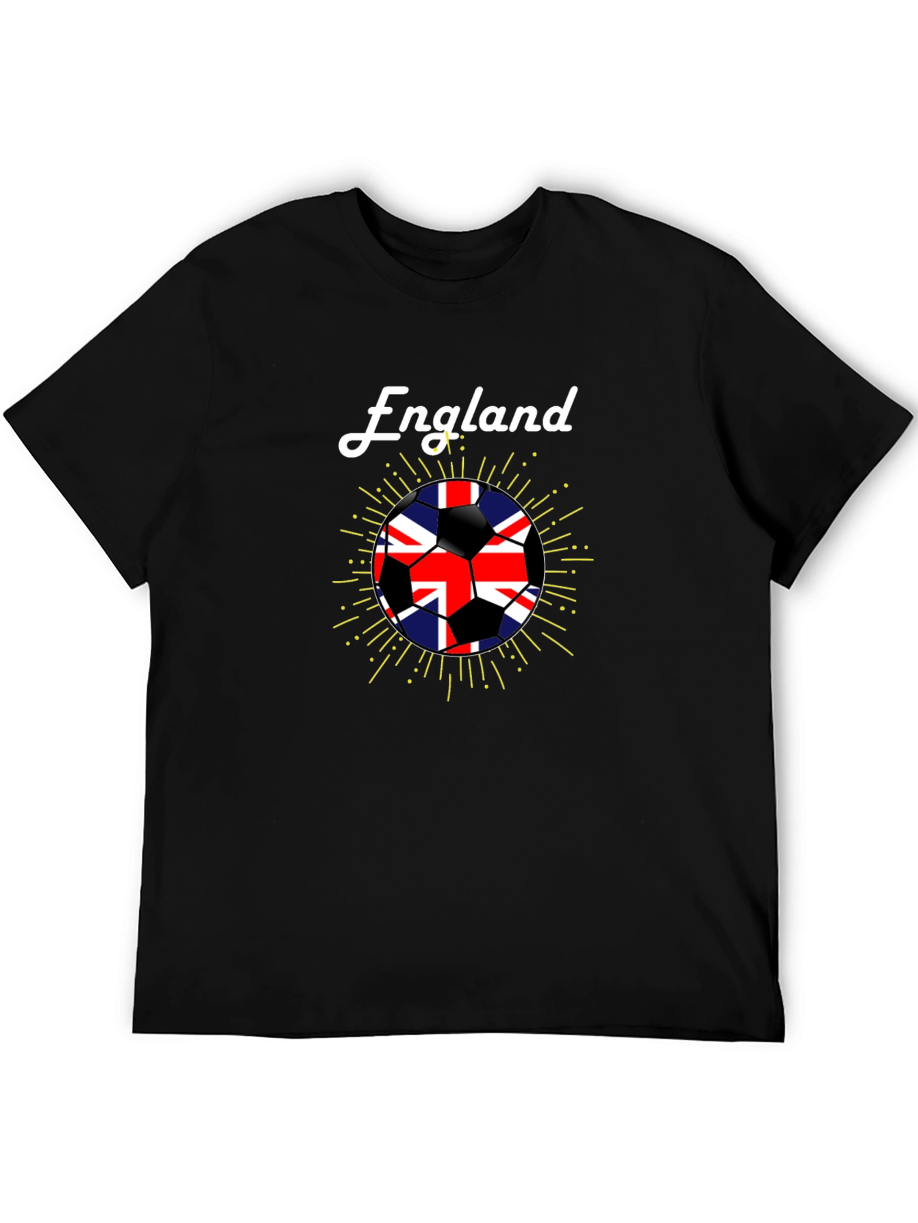 England Soccer Flag Black T-Shirt