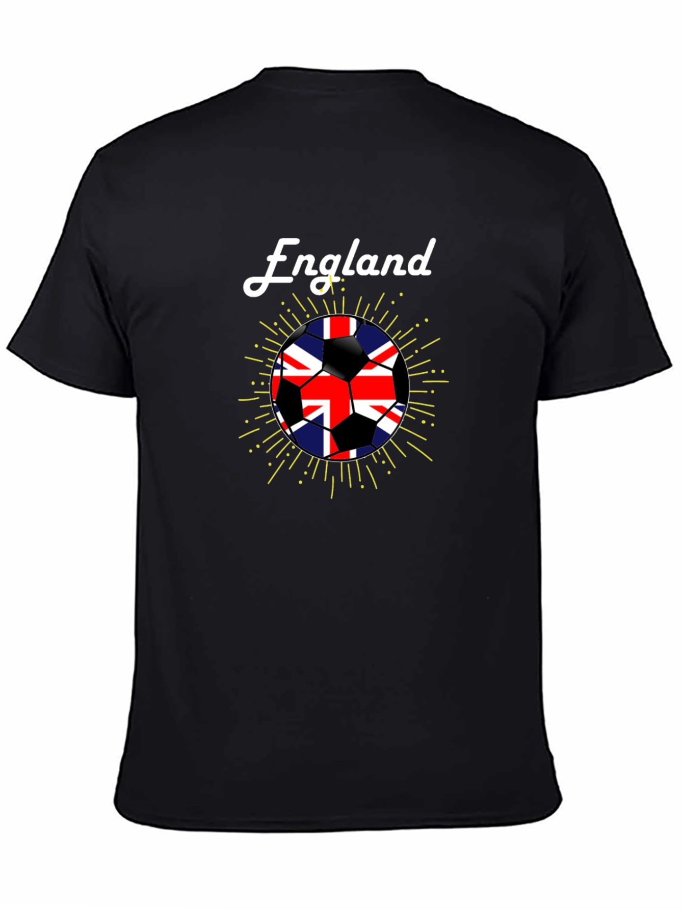 England Soccer Flag Black T-Shirt