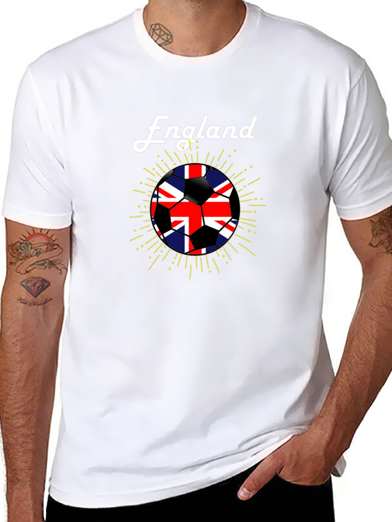 England Soccer Flag Black T-Shirt