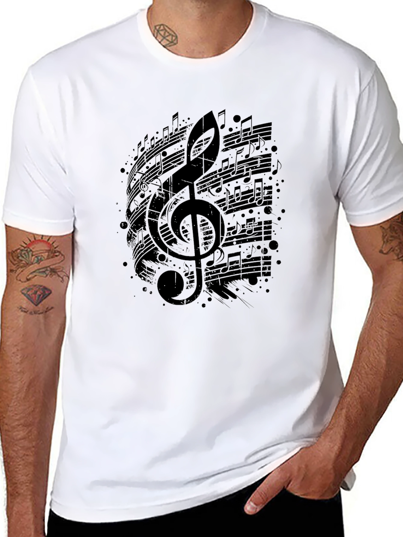Musical Note T-Shirt - Black Graphic Tee