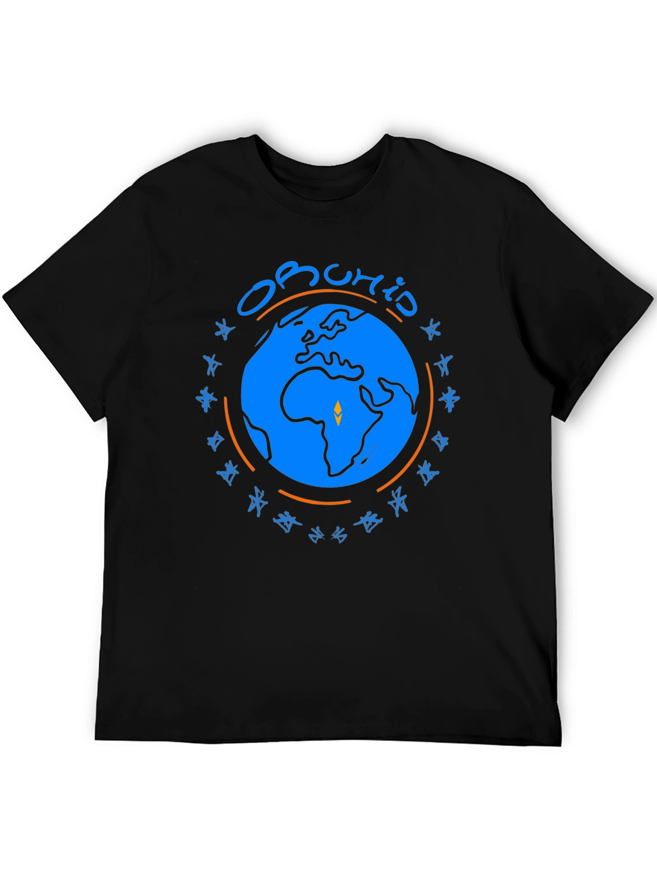 Obuhio Earth Graphic T-Shirt - Black