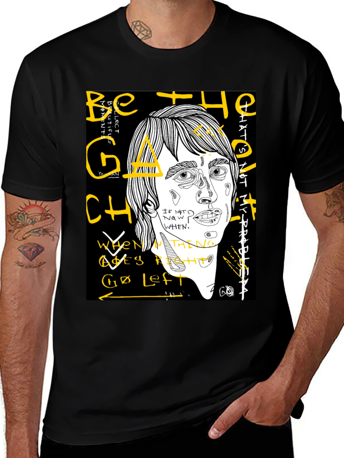 Abstract Graphic T-Shirt - Be the Change