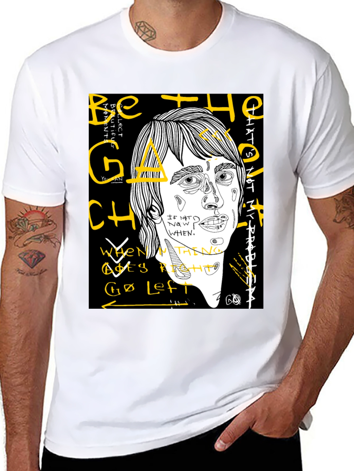 Abstract Graphic T-Shirt - Be the Change