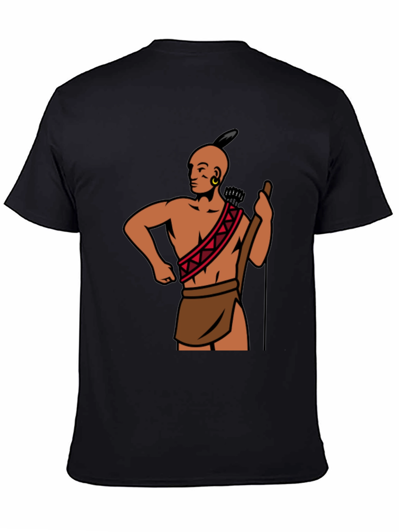 Native American Graphic Print Black T-Shirt