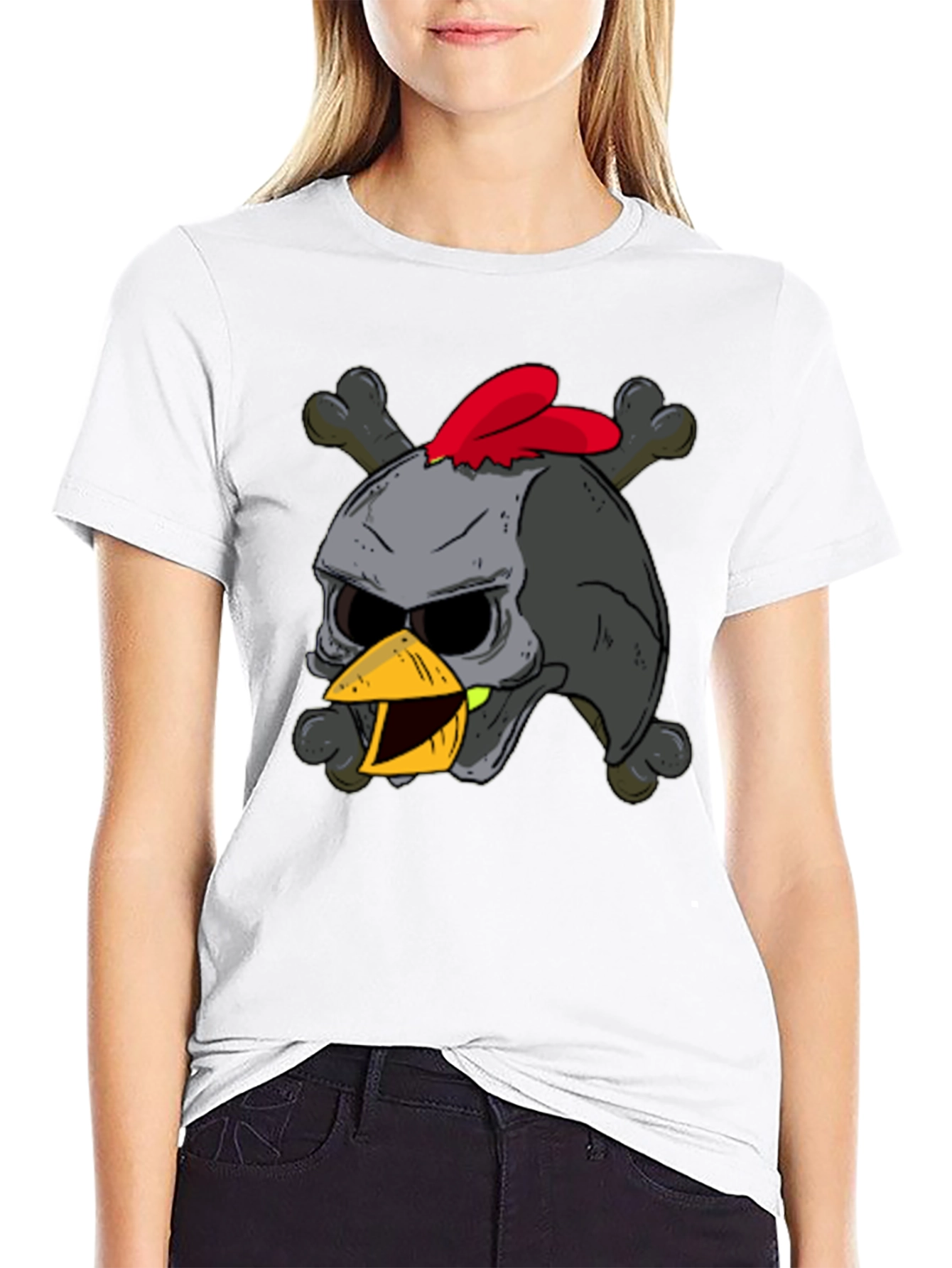 Skull Chicken Graphic T-Shirt - Dark Humor Tee