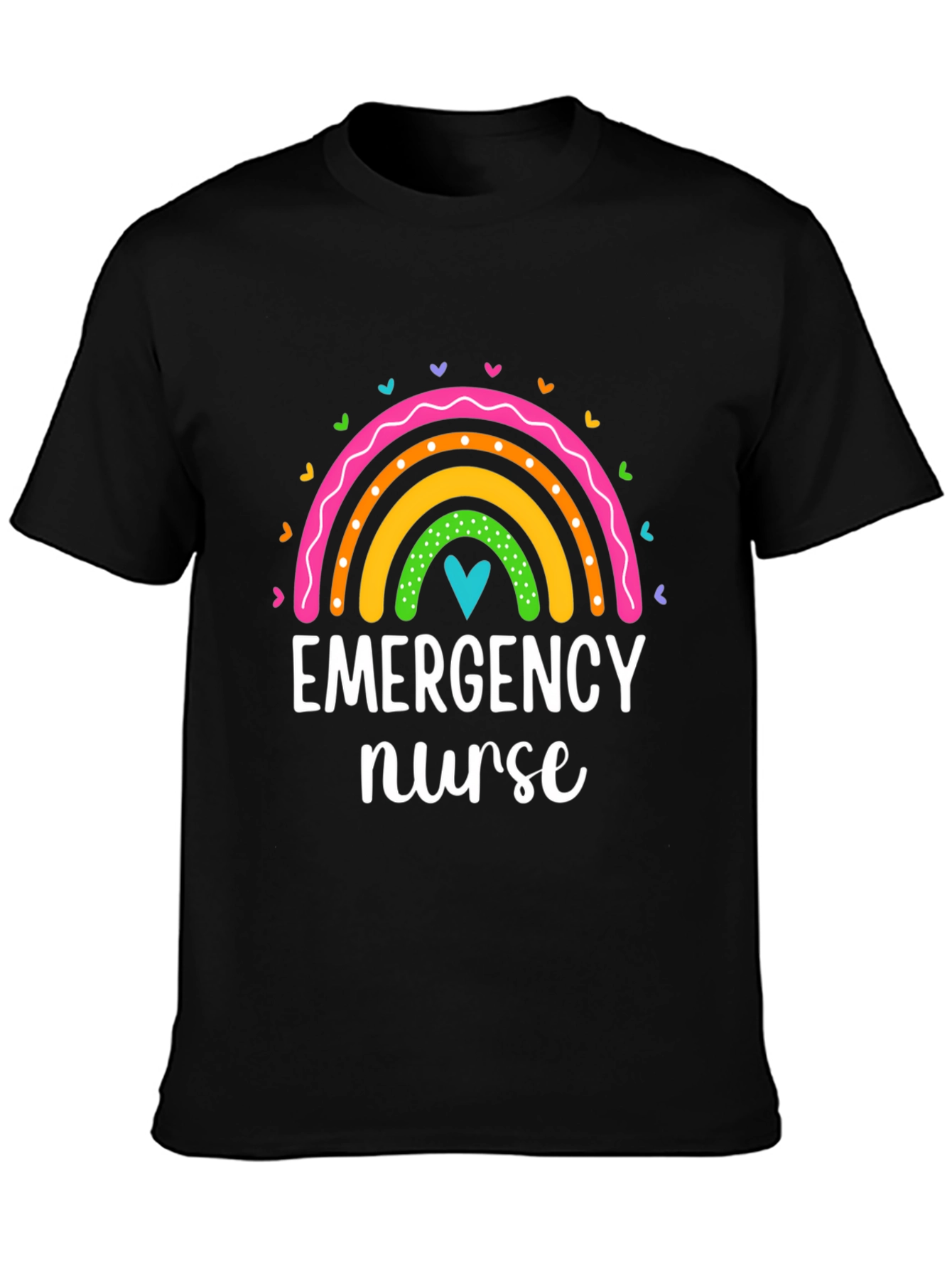 Emergency Nurse Rainbow Heart T-Shirt