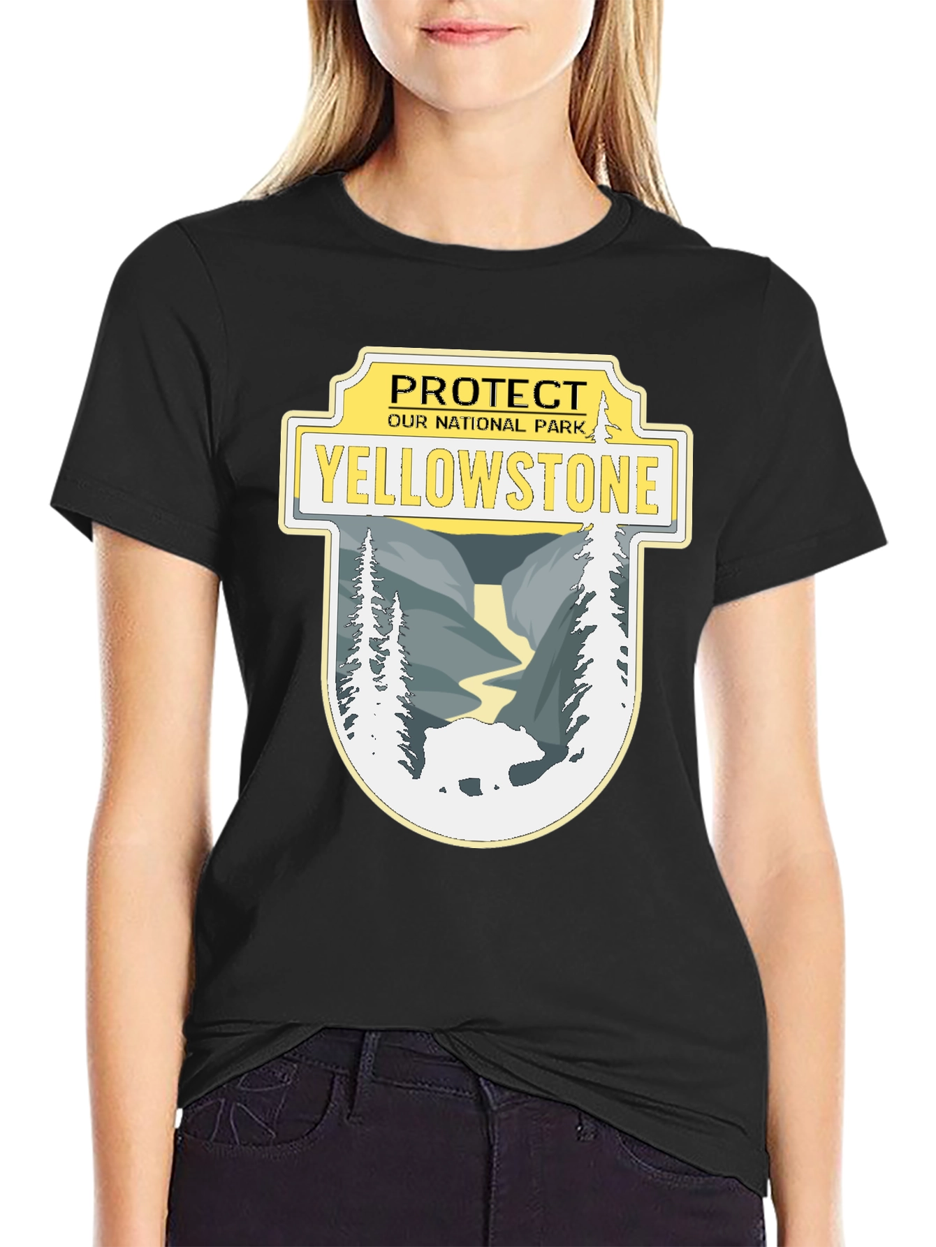 Yellowstone National Park Protect Black T-Shirt