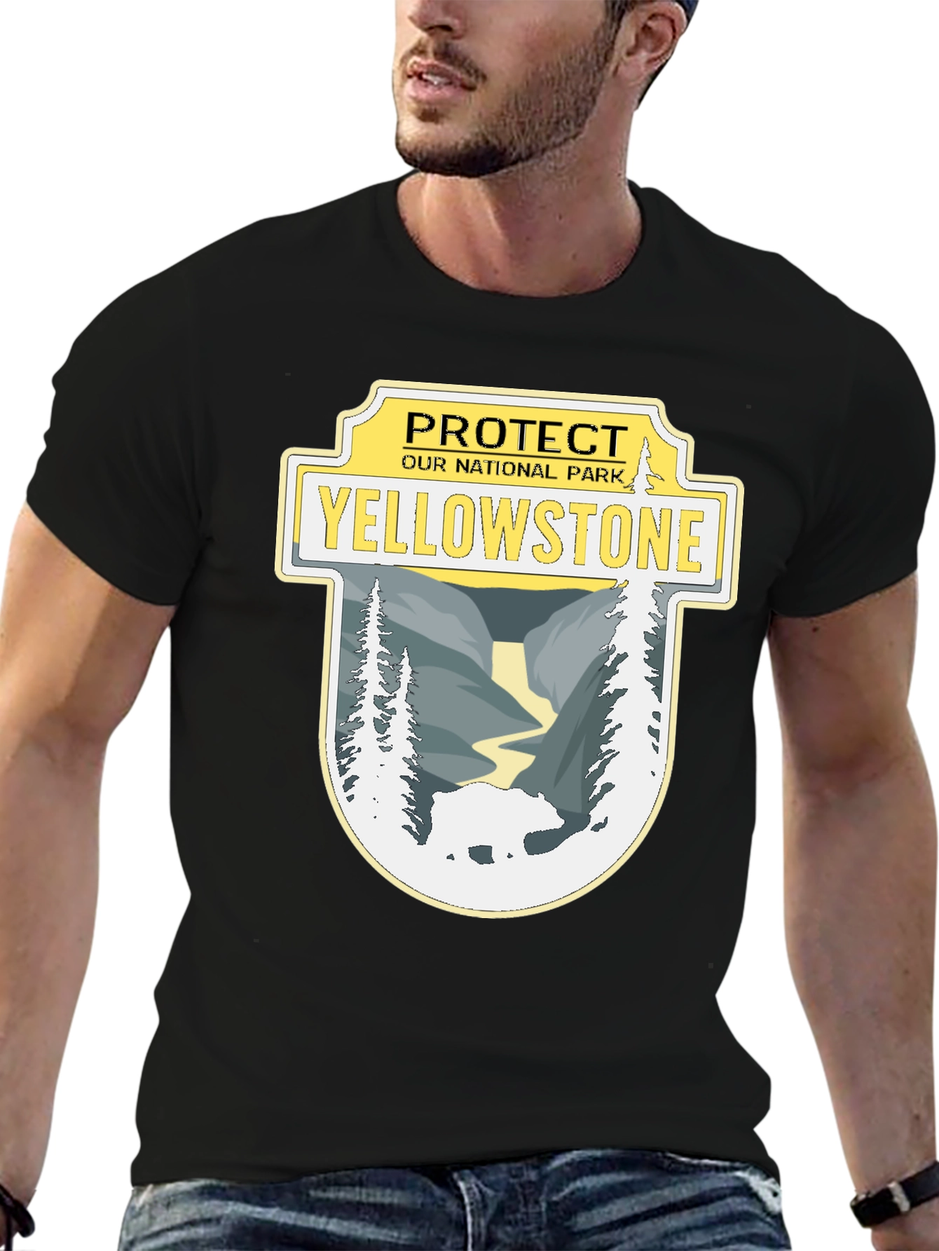Yellowstone National Park Protect Black T-Shirt