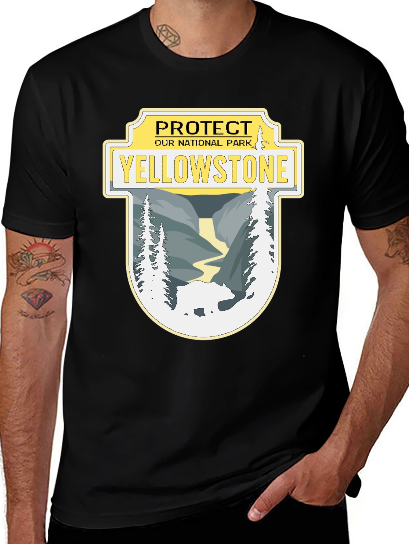Yellowstone National Park Protect Black T-Shirt