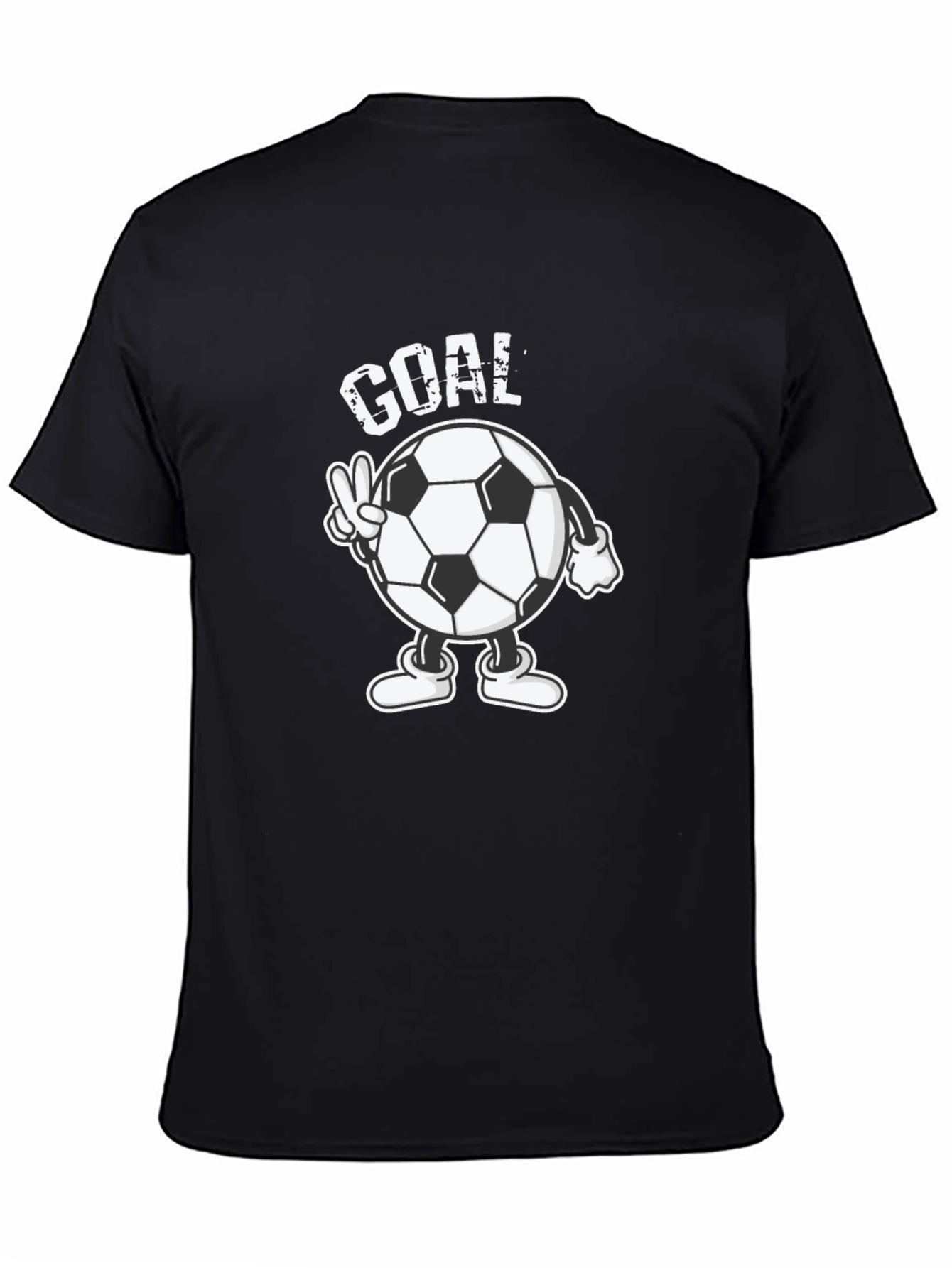 Goal! Soccer Ball Cartoon Mens Black T-Shirt