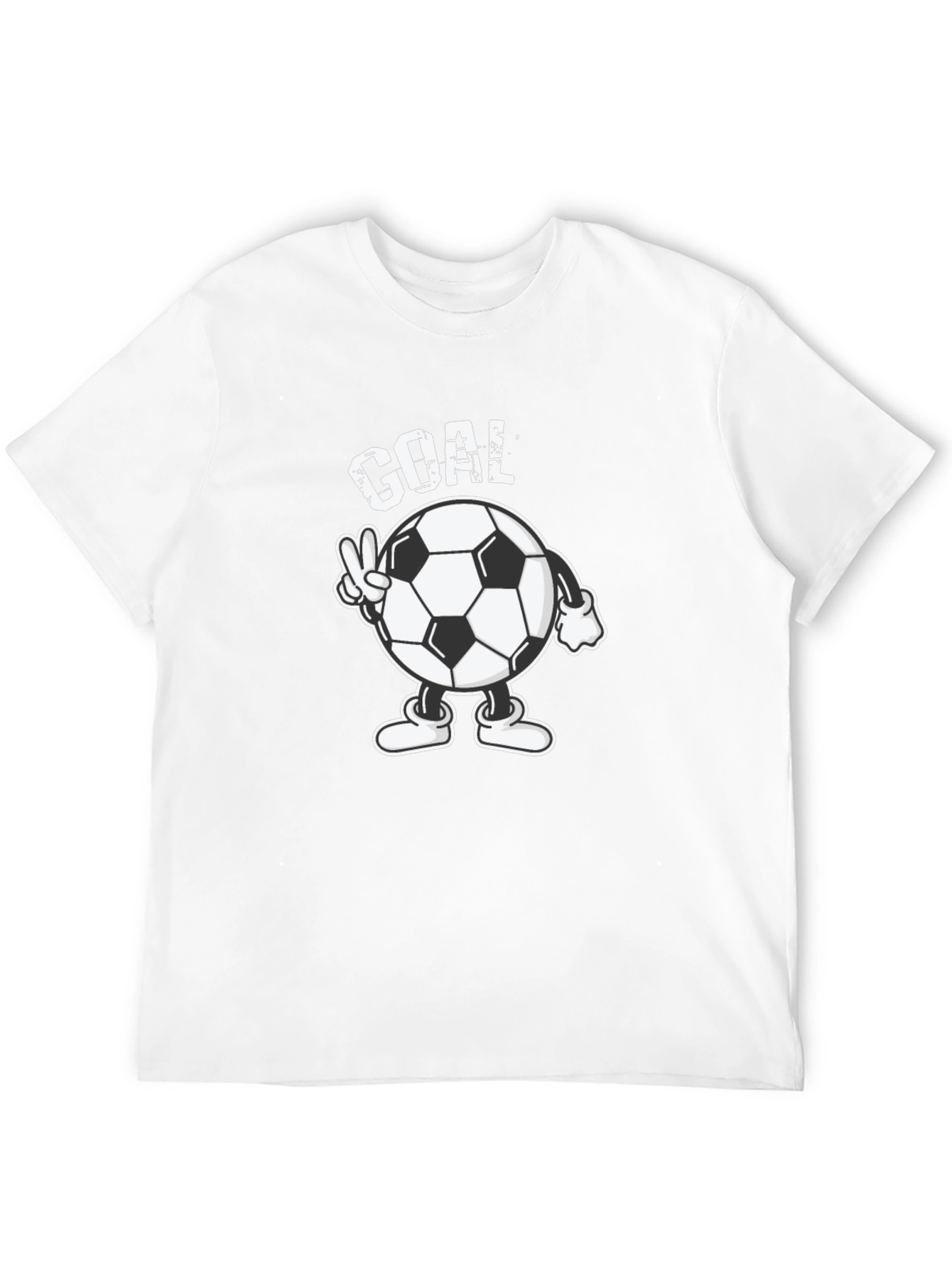 Goal! Soccer Ball Cartoon Mens Black T-Shirt