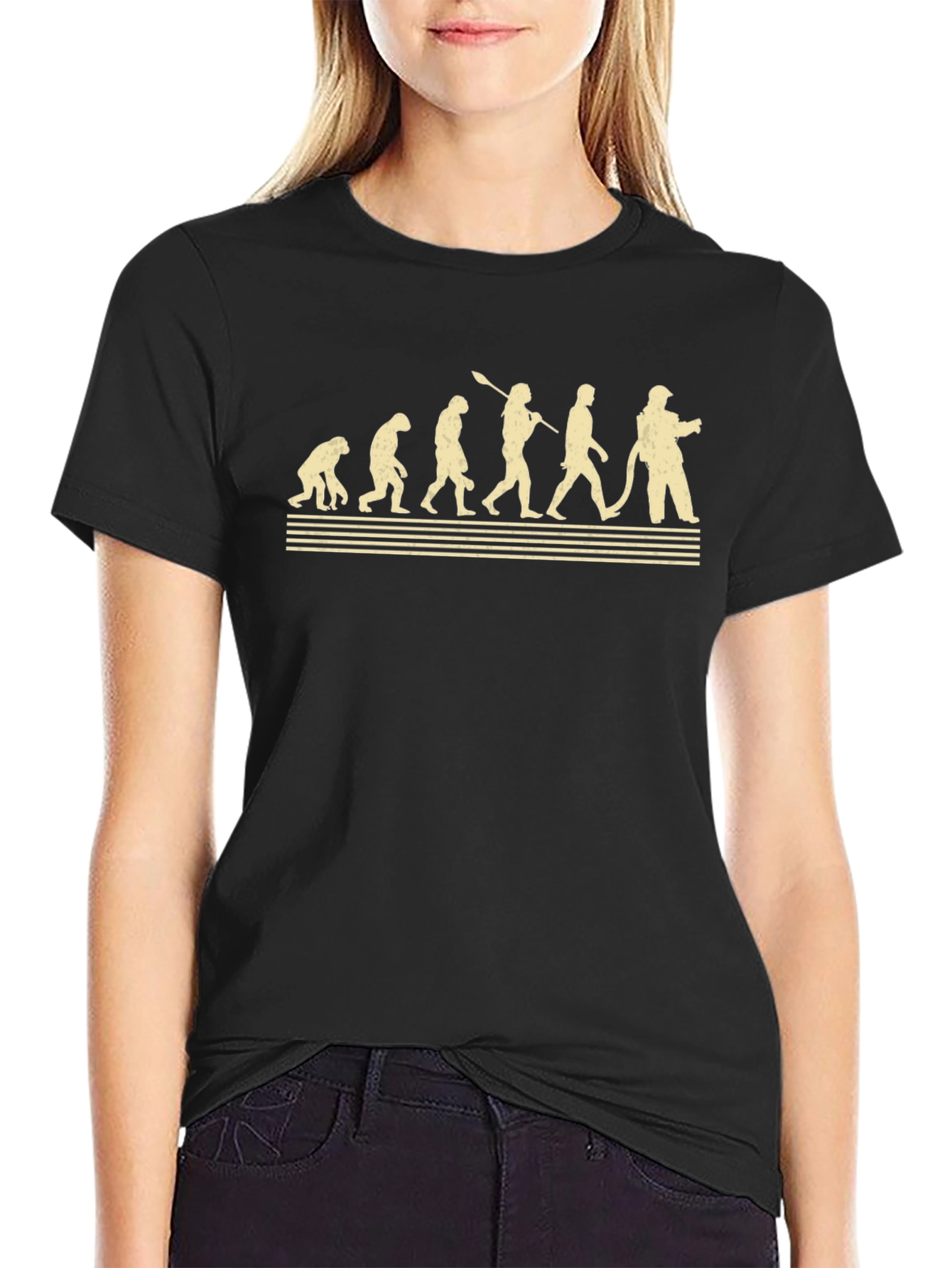 Firefighter Evolution Black T-Shirt