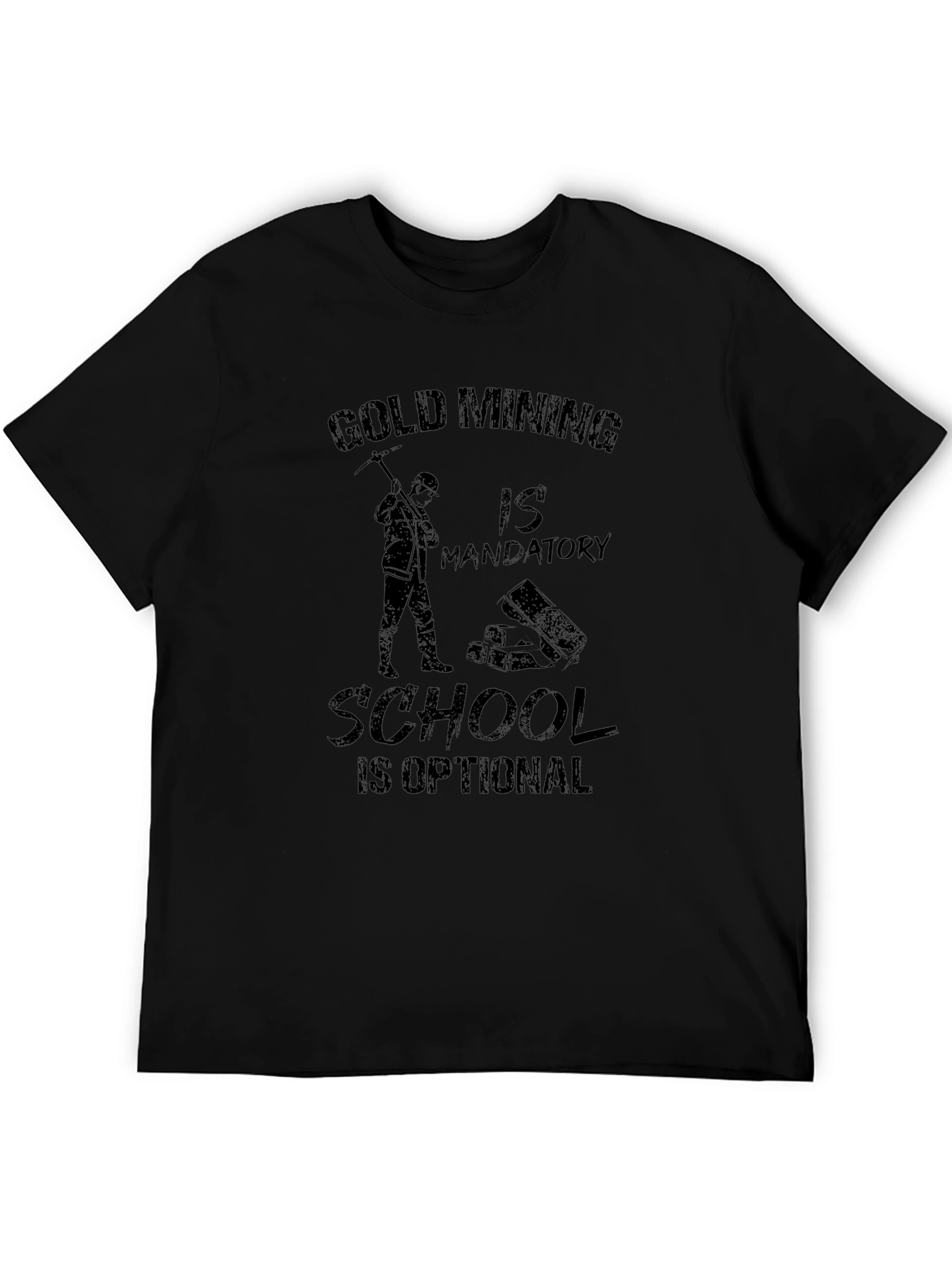 Gold Mining Mandatory Mens Black T-Shirt
