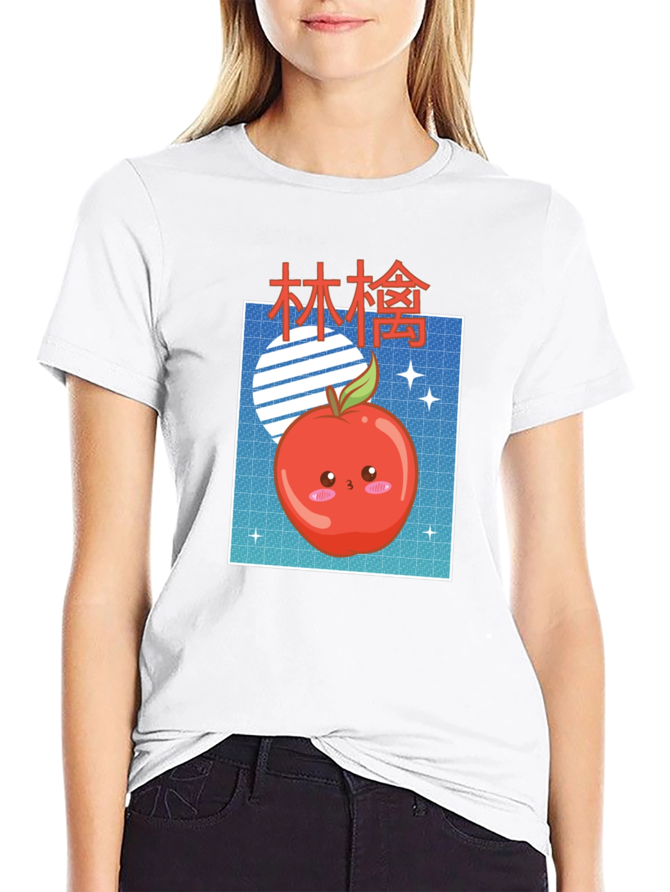 Kawaii Apple Graphic T-Shirt - Unisex
