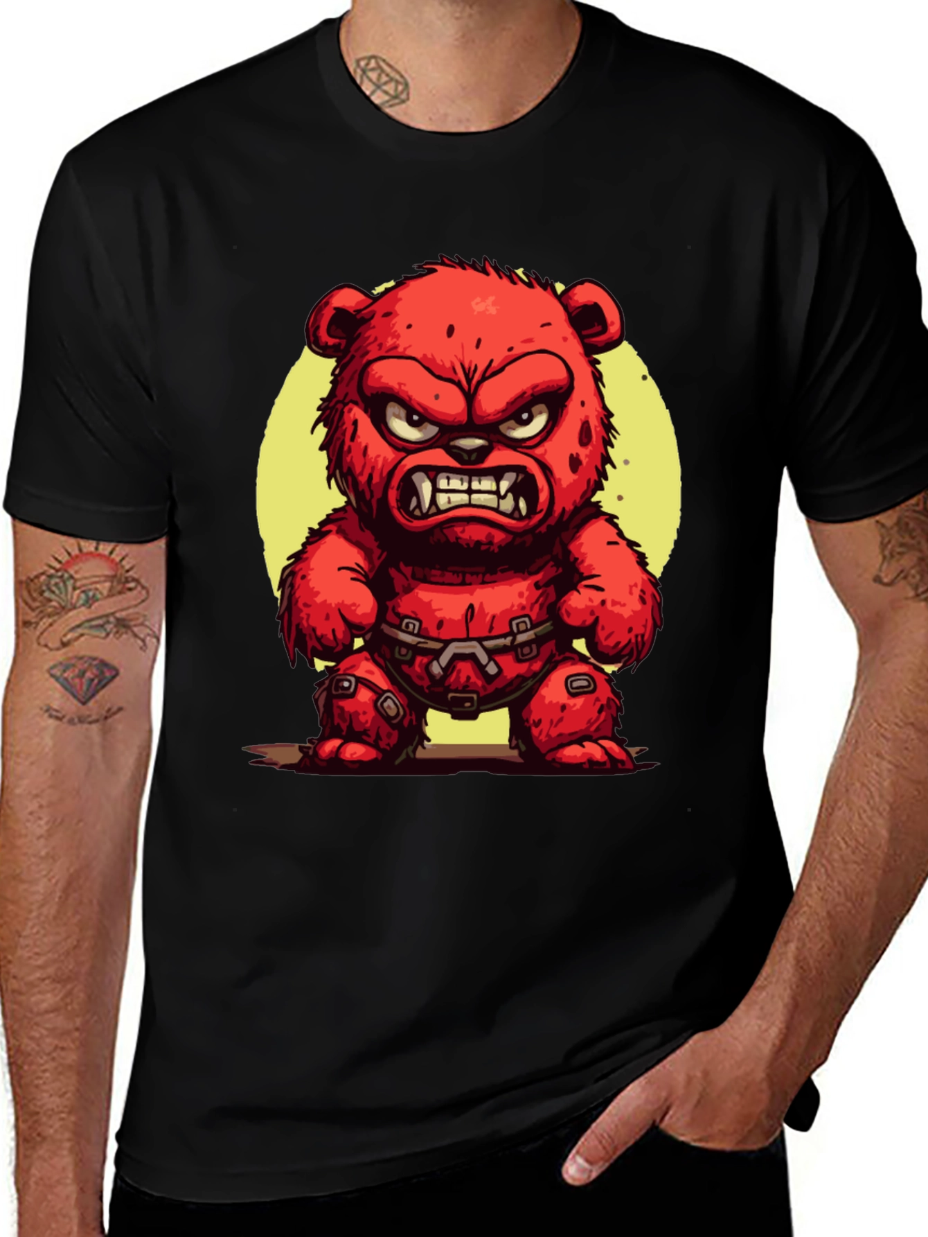 Angry Red Bear Graphic Tee