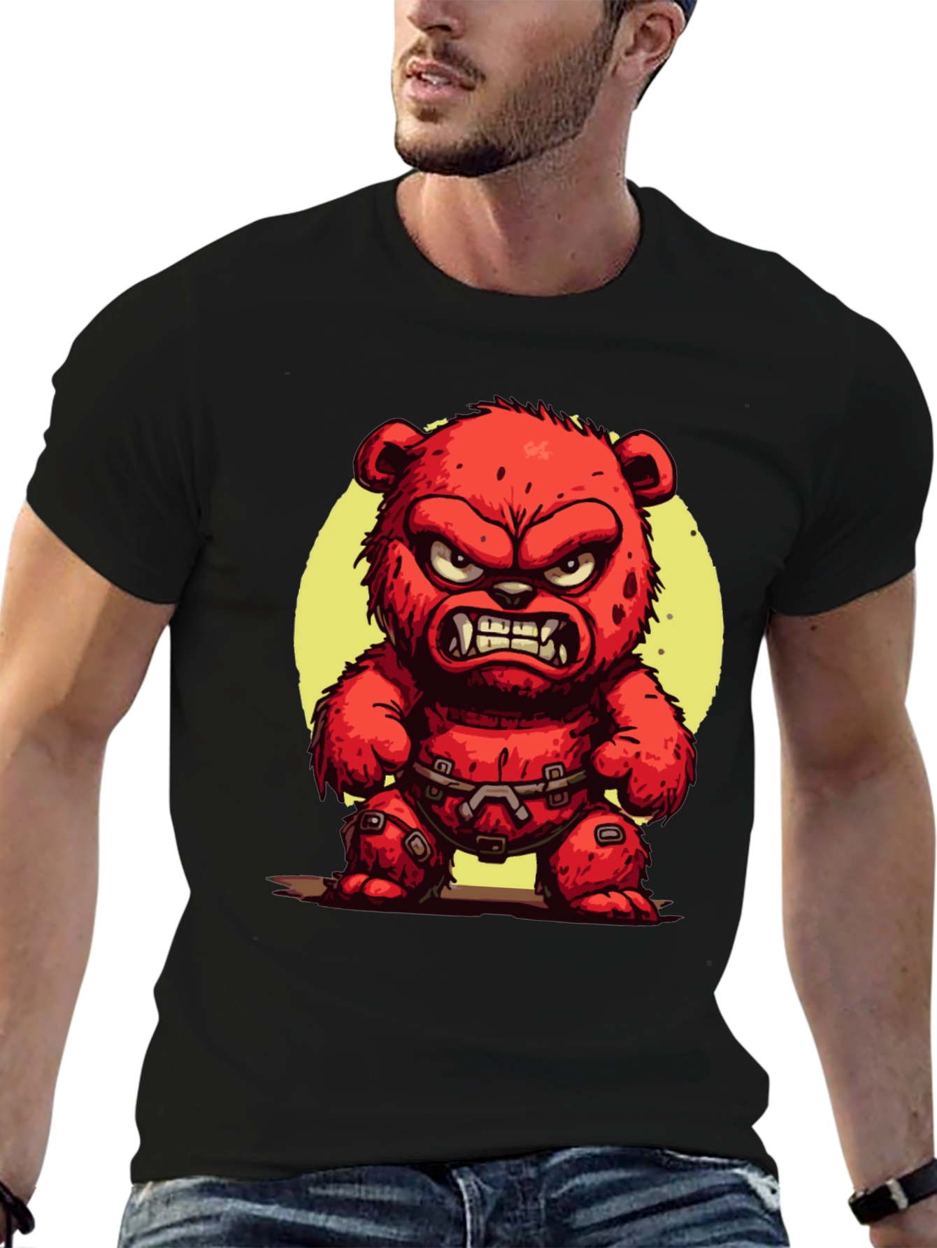 Angry Red Bear Graphic Tee