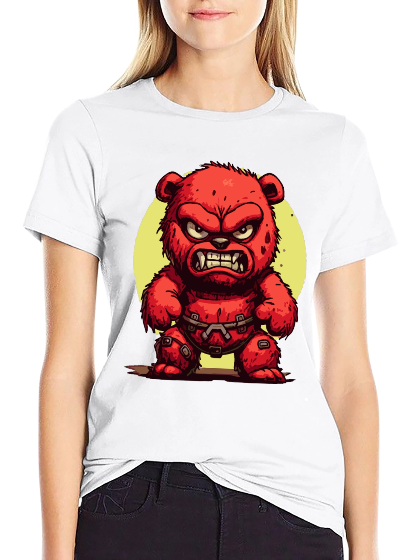 Angry Red Bear Graphic Tee