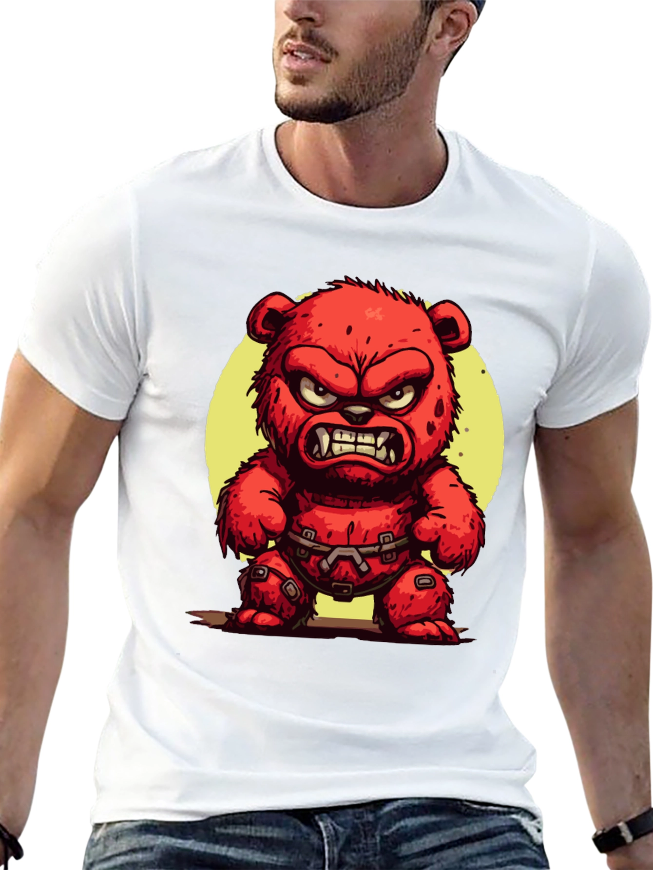 Angry Red Bear Graphic Tee