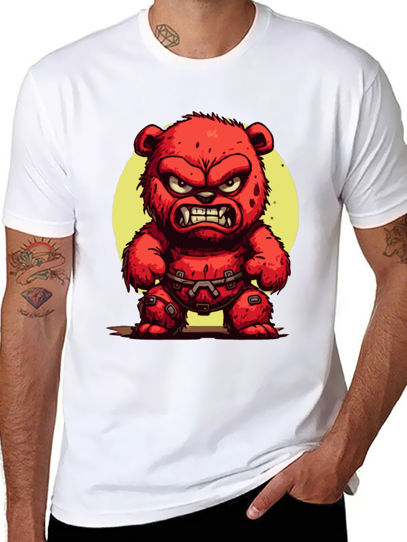 Angry Red Bear Graphic Tee