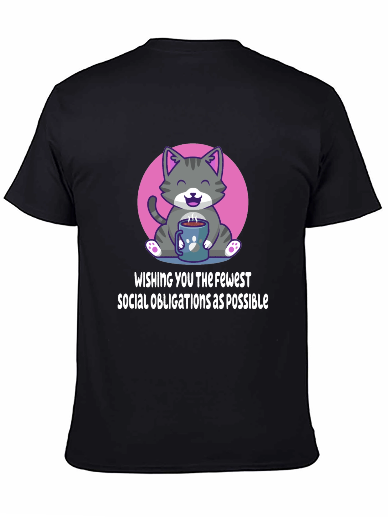 Introvert Cat T-Shirt - Fewer Social Obligations Tee