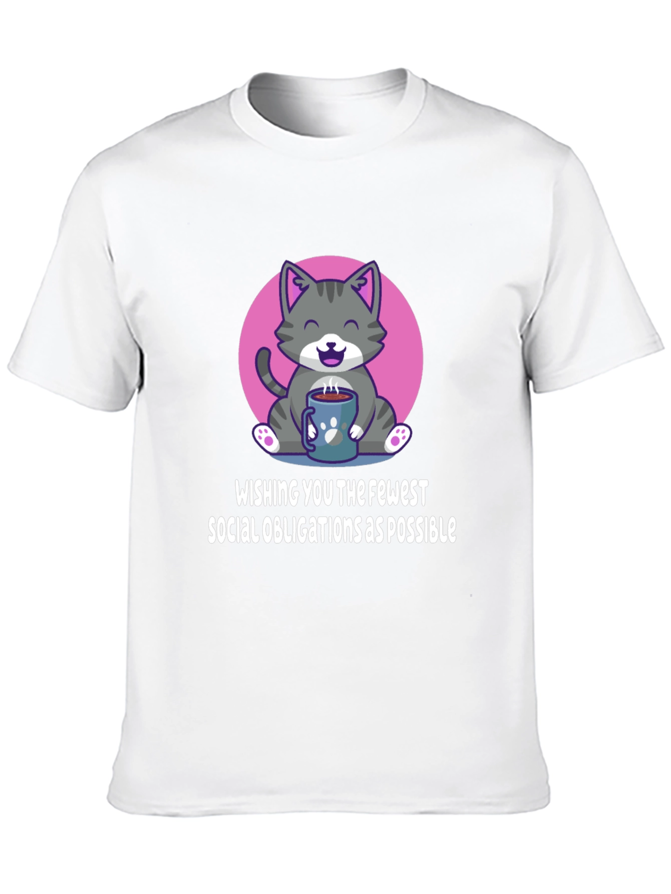 Introvert Cat T-Shirt - Fewer Social Obligations Tee