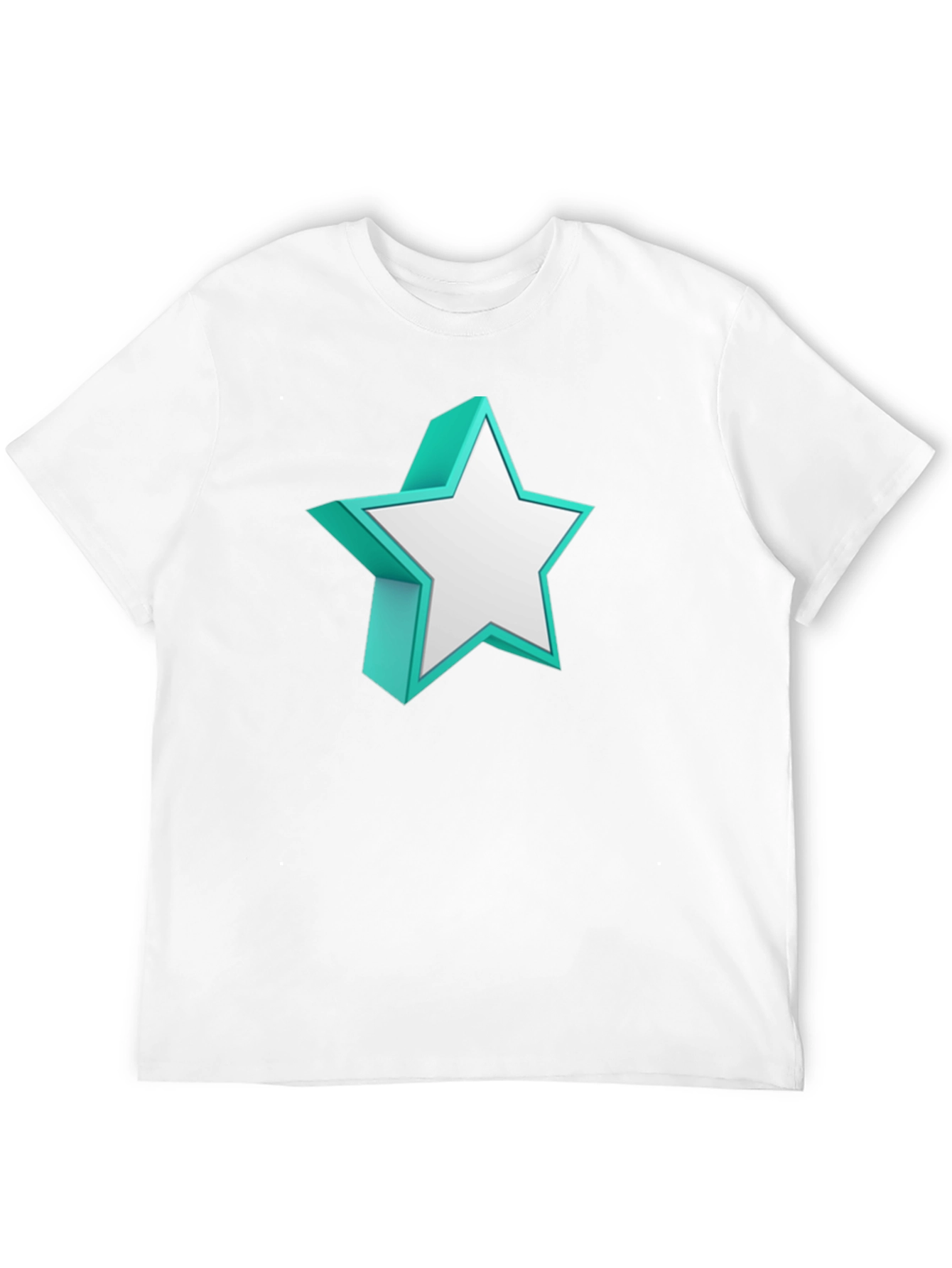 3D Star Graphic Black T-Shirt