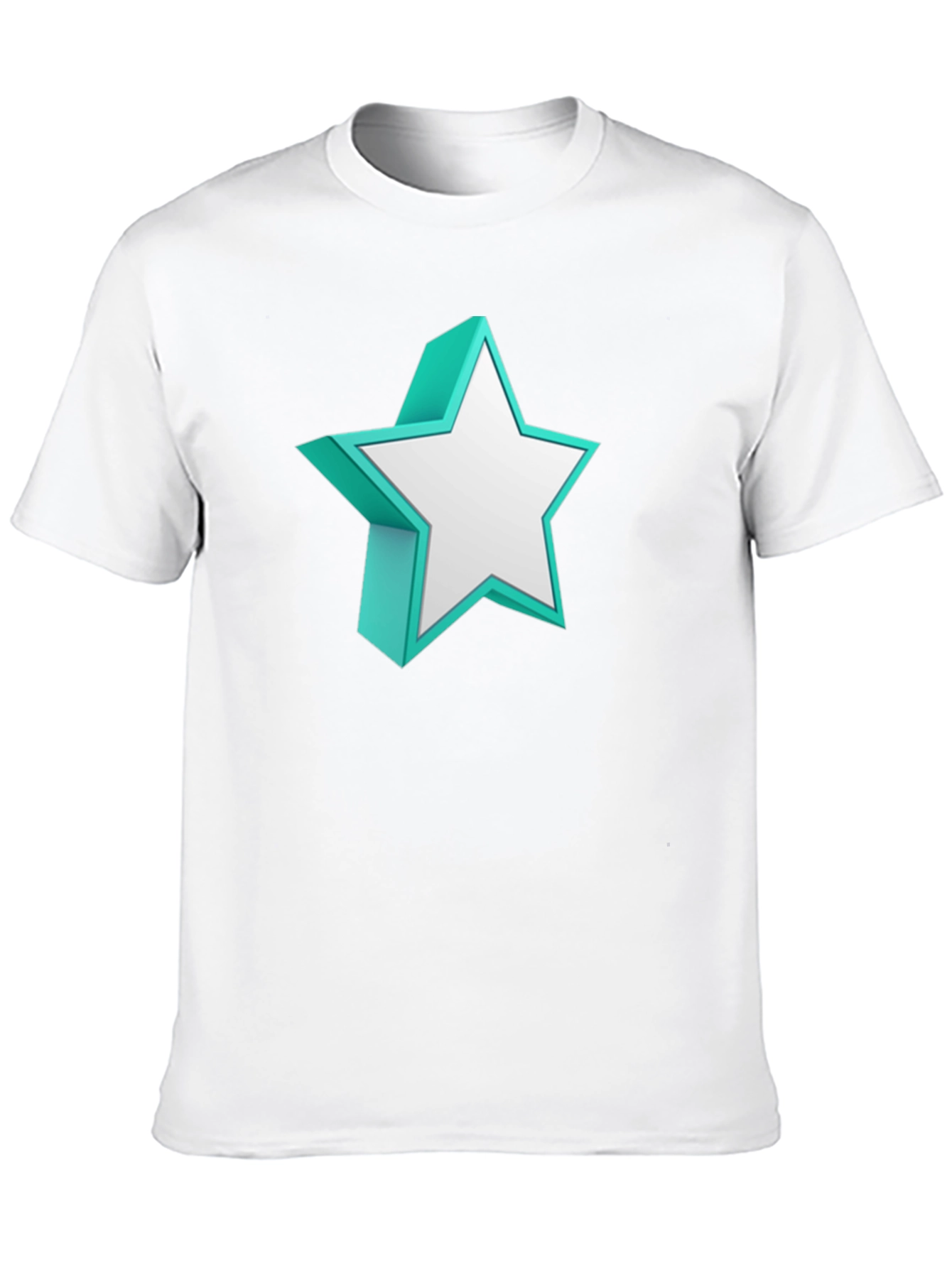 3D Star Graphic Black T-Shirt