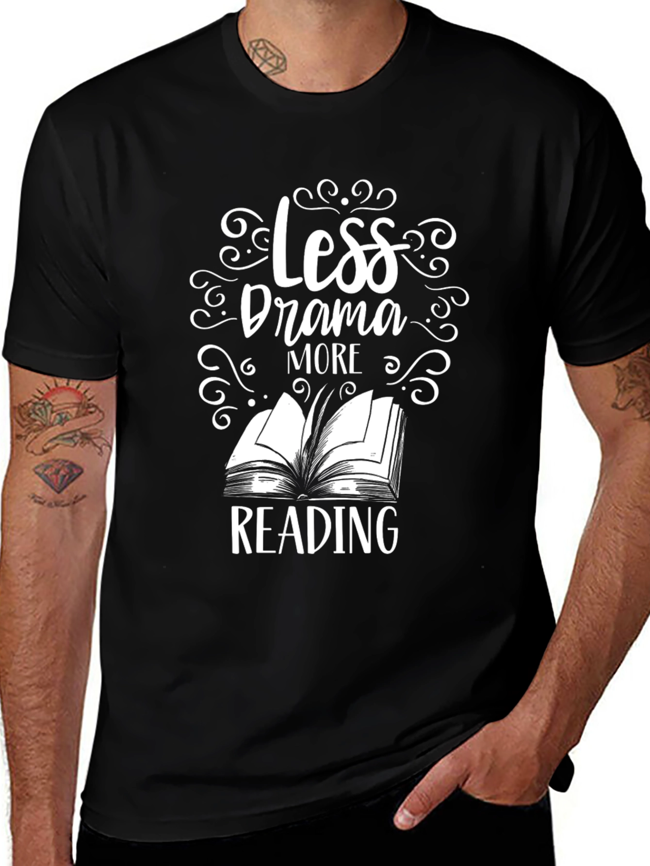 Less Drama More Reading T-Shirt Book Lover