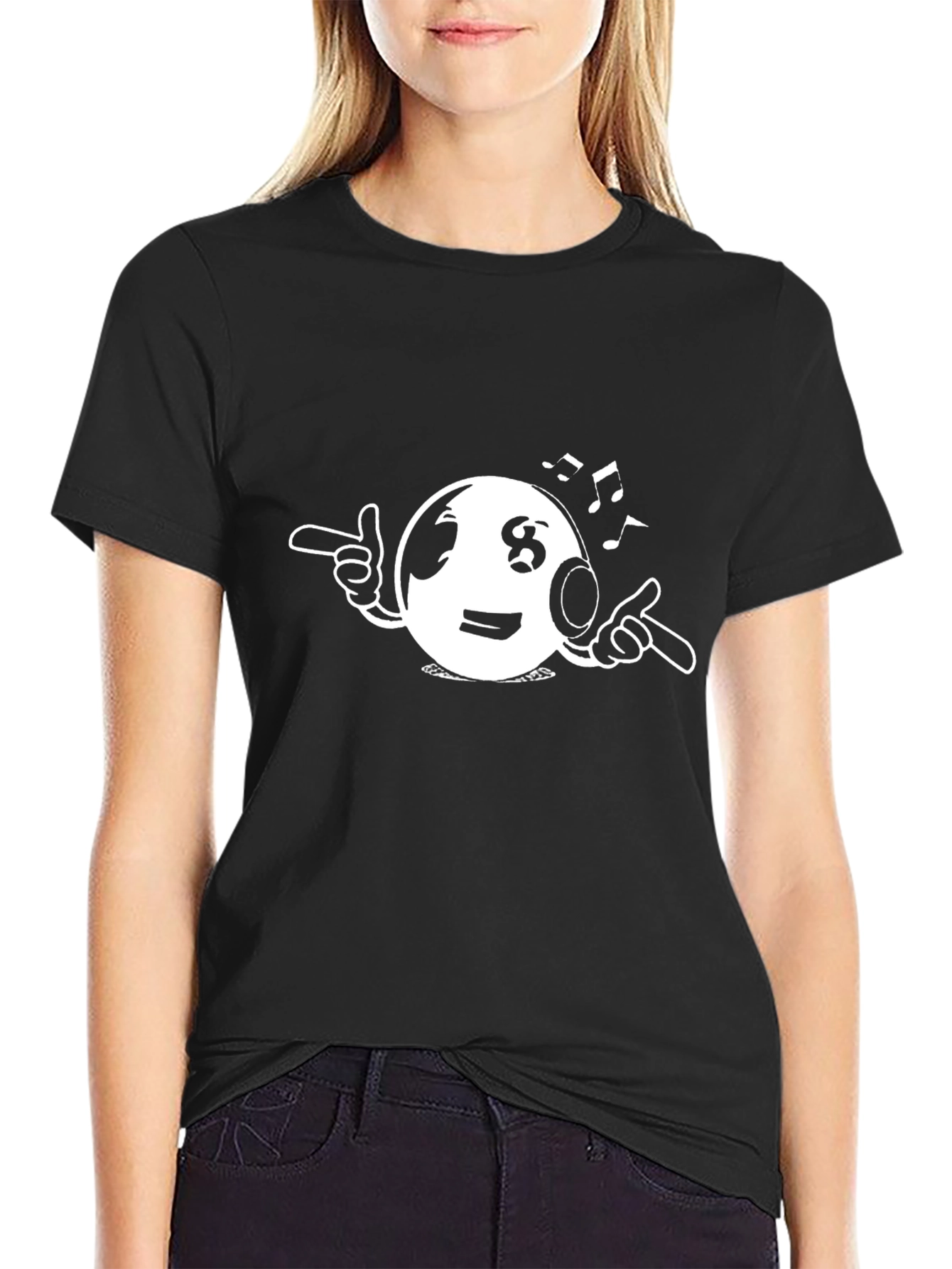 Funky Black Graphic Tee - DJ Eight Ball