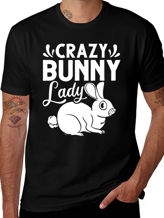 Crazy Bunny Lady Graphic T-Shirt