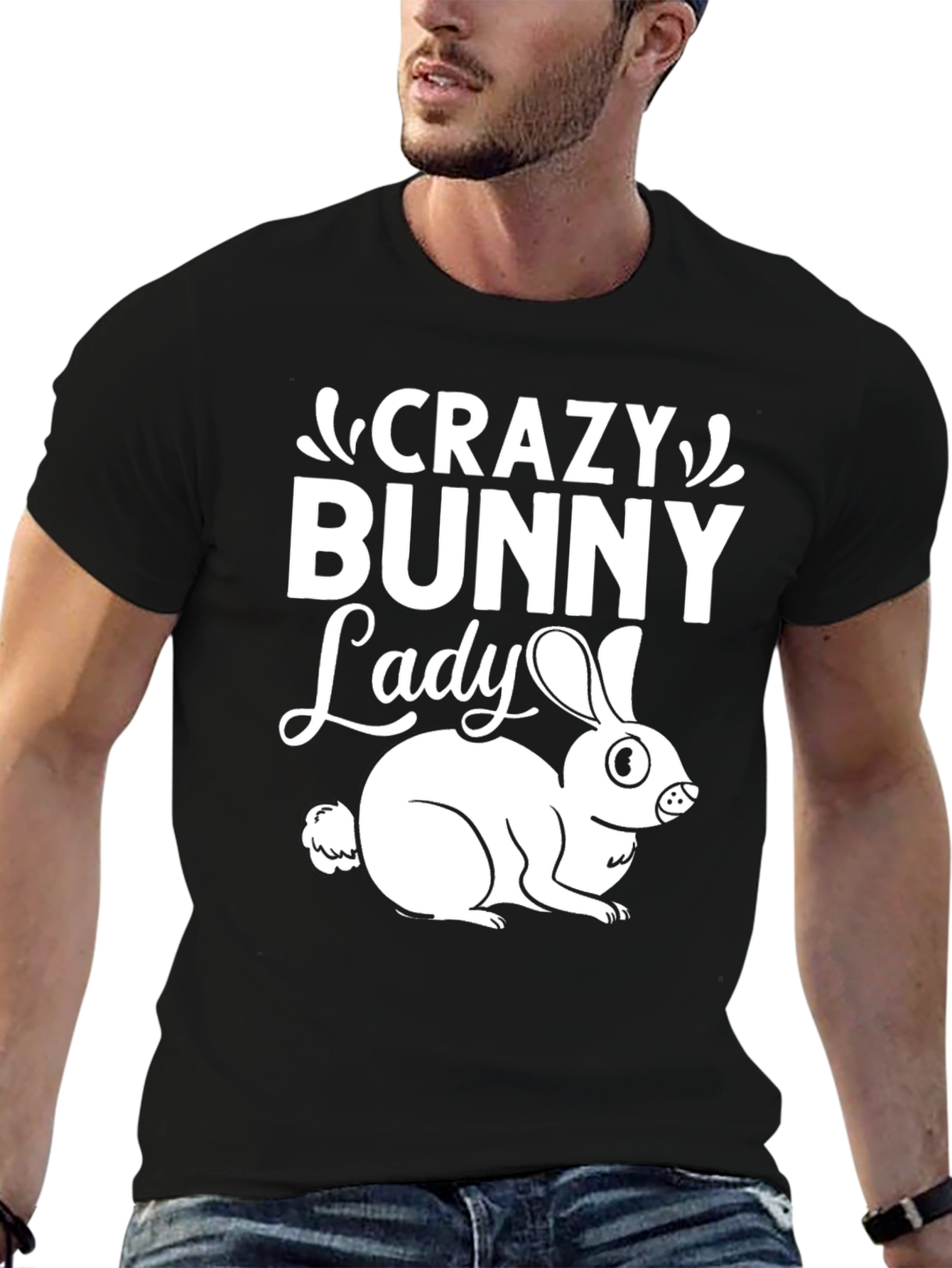 Crazy Bunny Lady Graphic T-Shirt