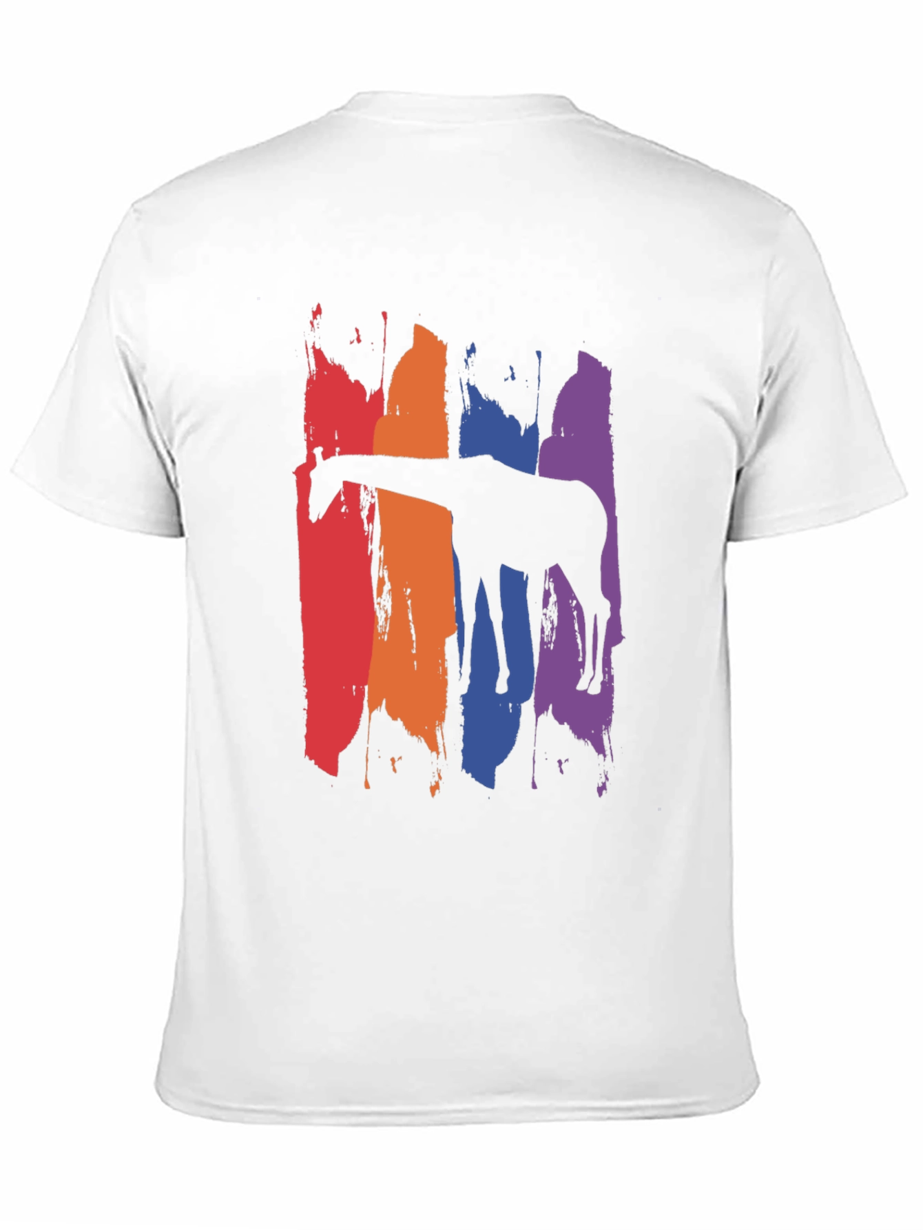 Rainbow Giraffe Graphic Tee - Mens Black T-Shirt