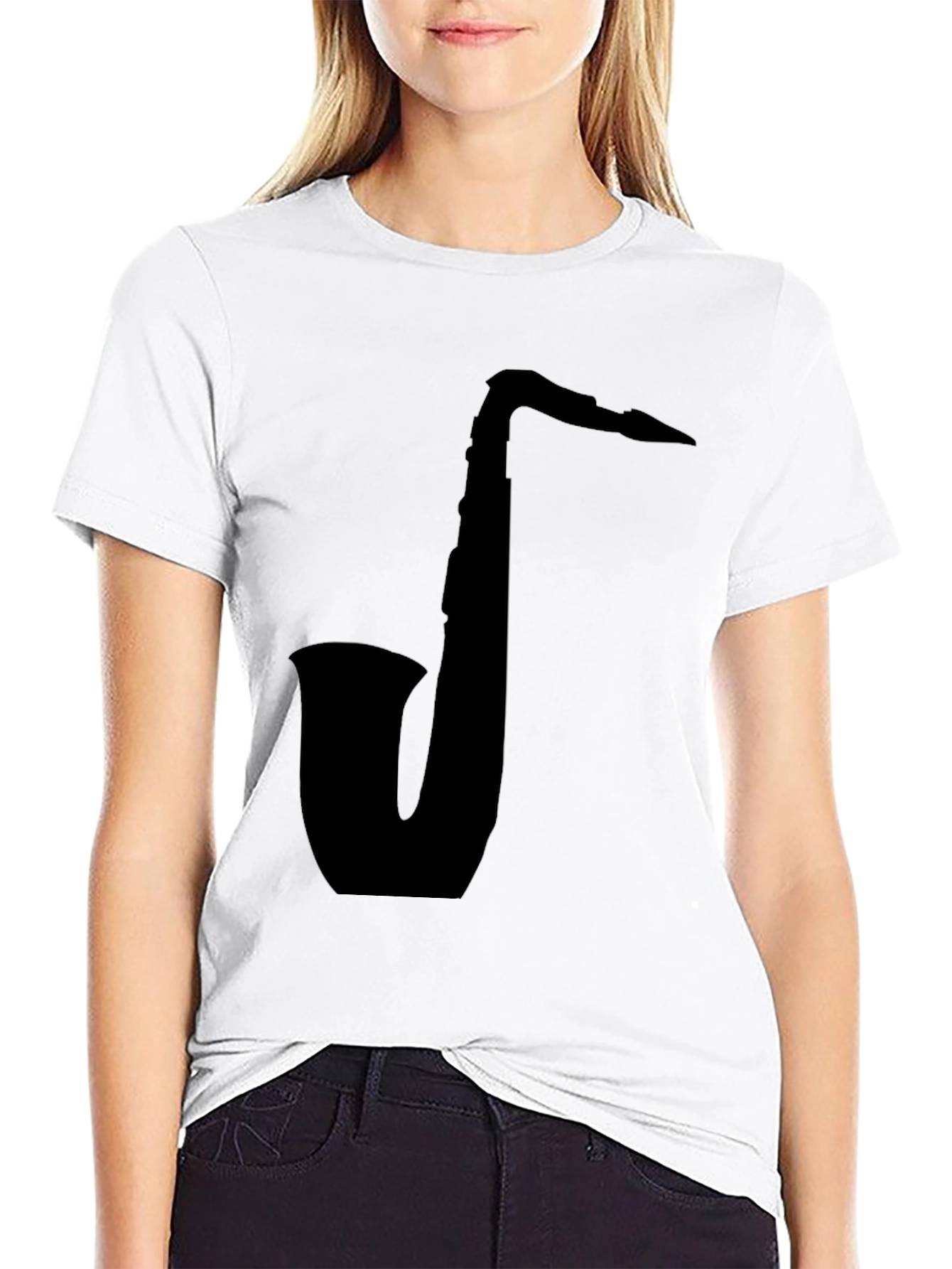 Saxophone Silhouette T-Shirt - Classic Music Lover Tee