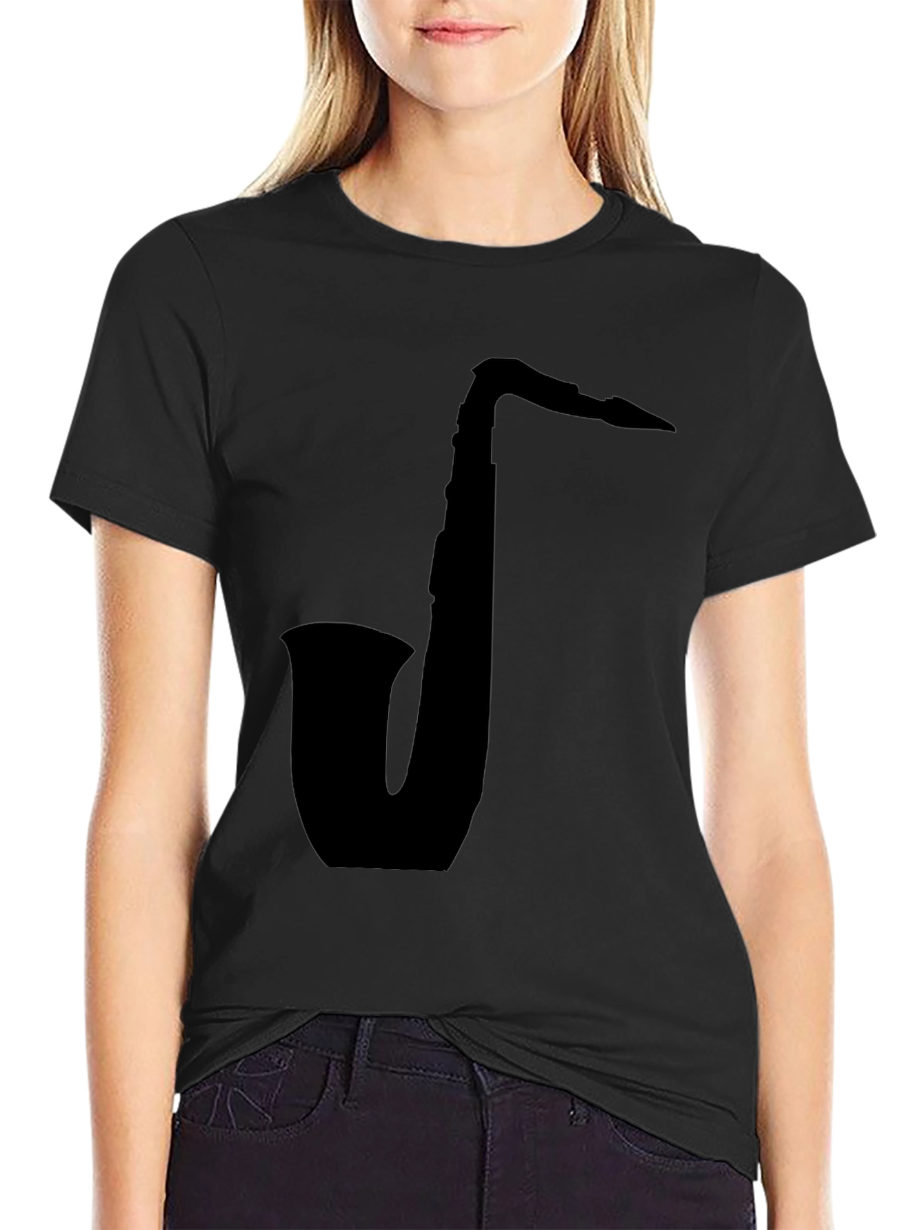 Saxophone Silhouette T-Shirt - Classic Music Lover Tee
