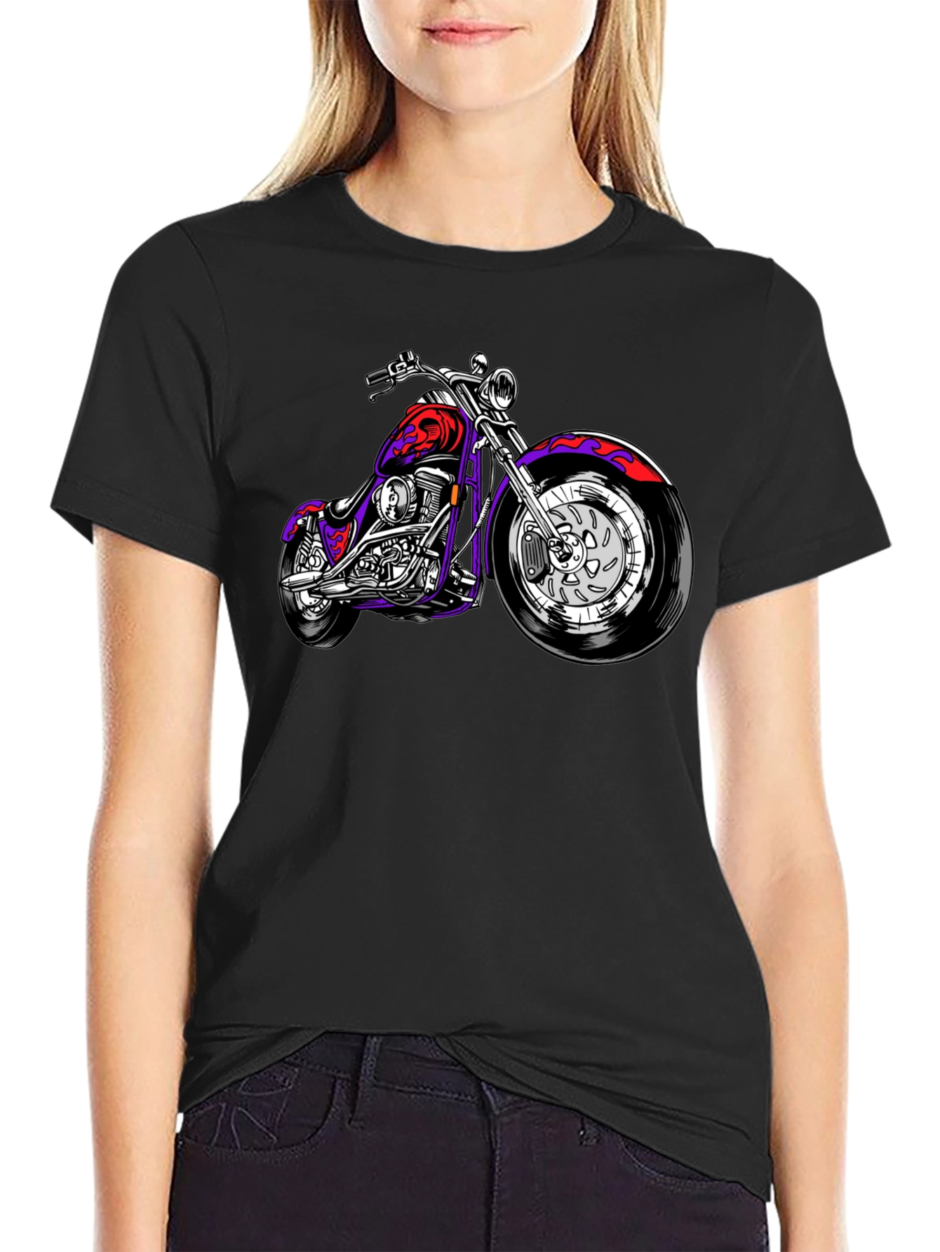 Cool Motorcycle Graphic Tee - Black