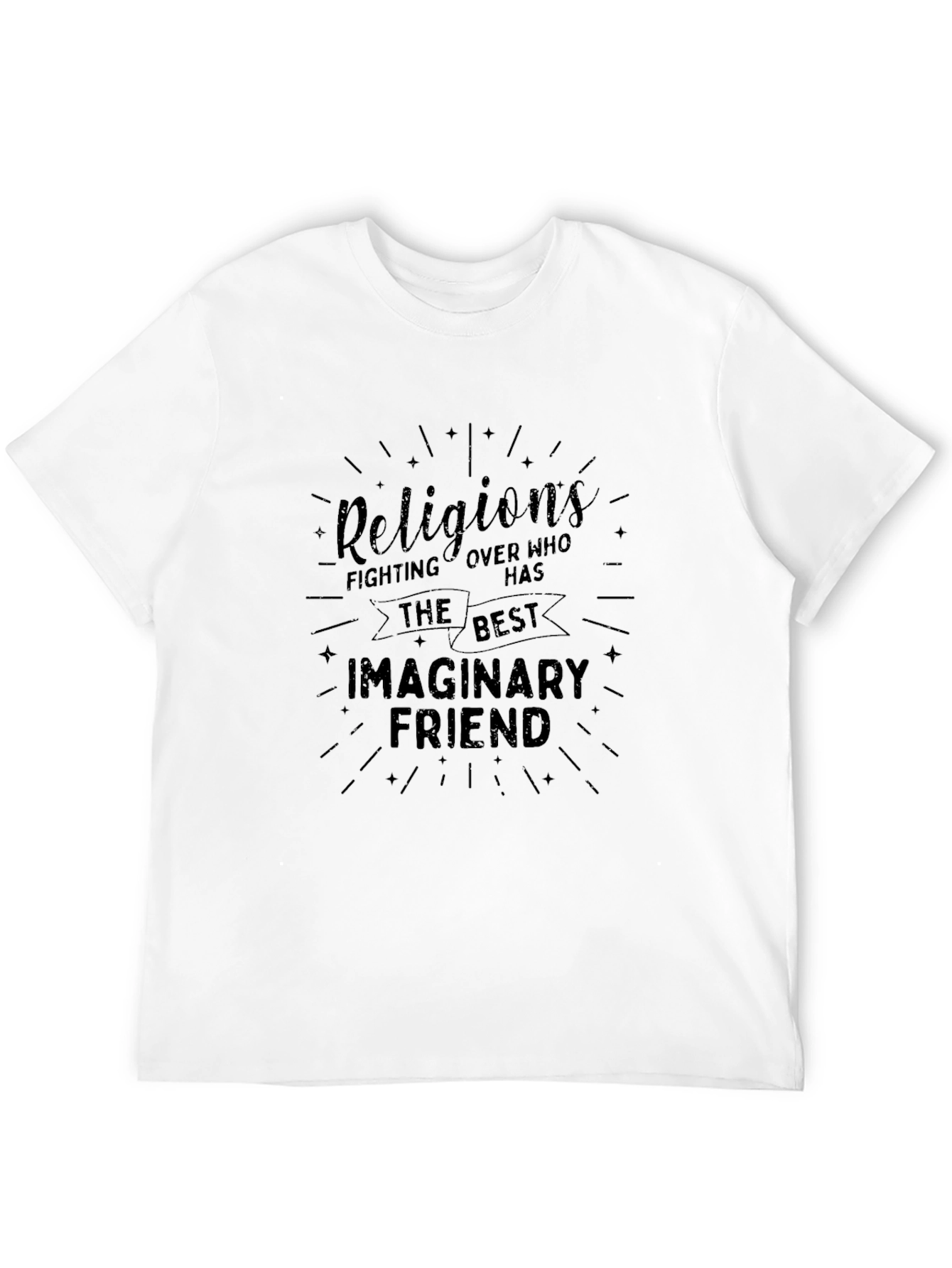 Religions Imaginary Friend Graphic Tee - Sarcastic Atheist T-Shirt