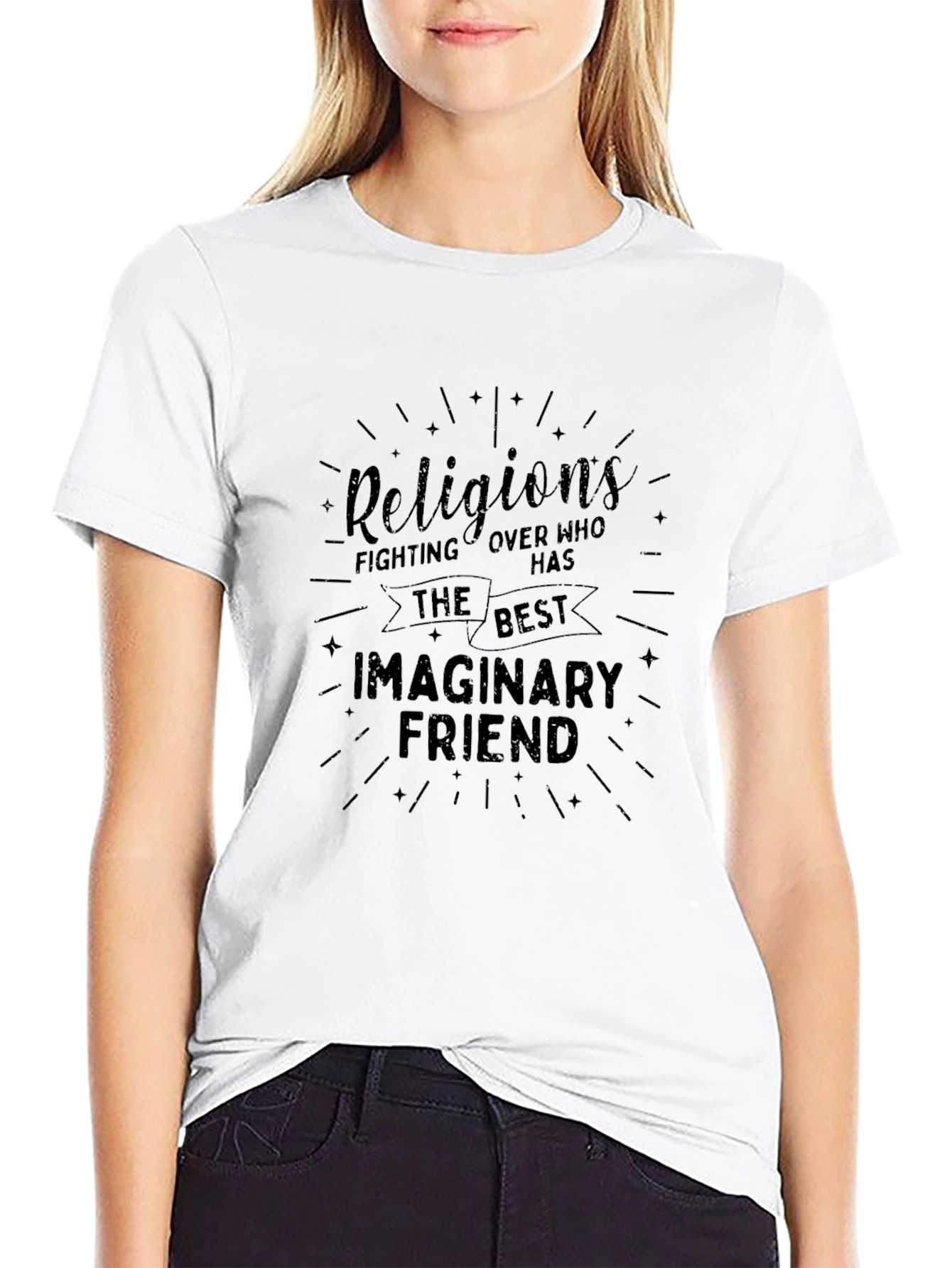 Religions Imaginary Friend Graphic Tee - Sarcastic Atheist T-Shirt