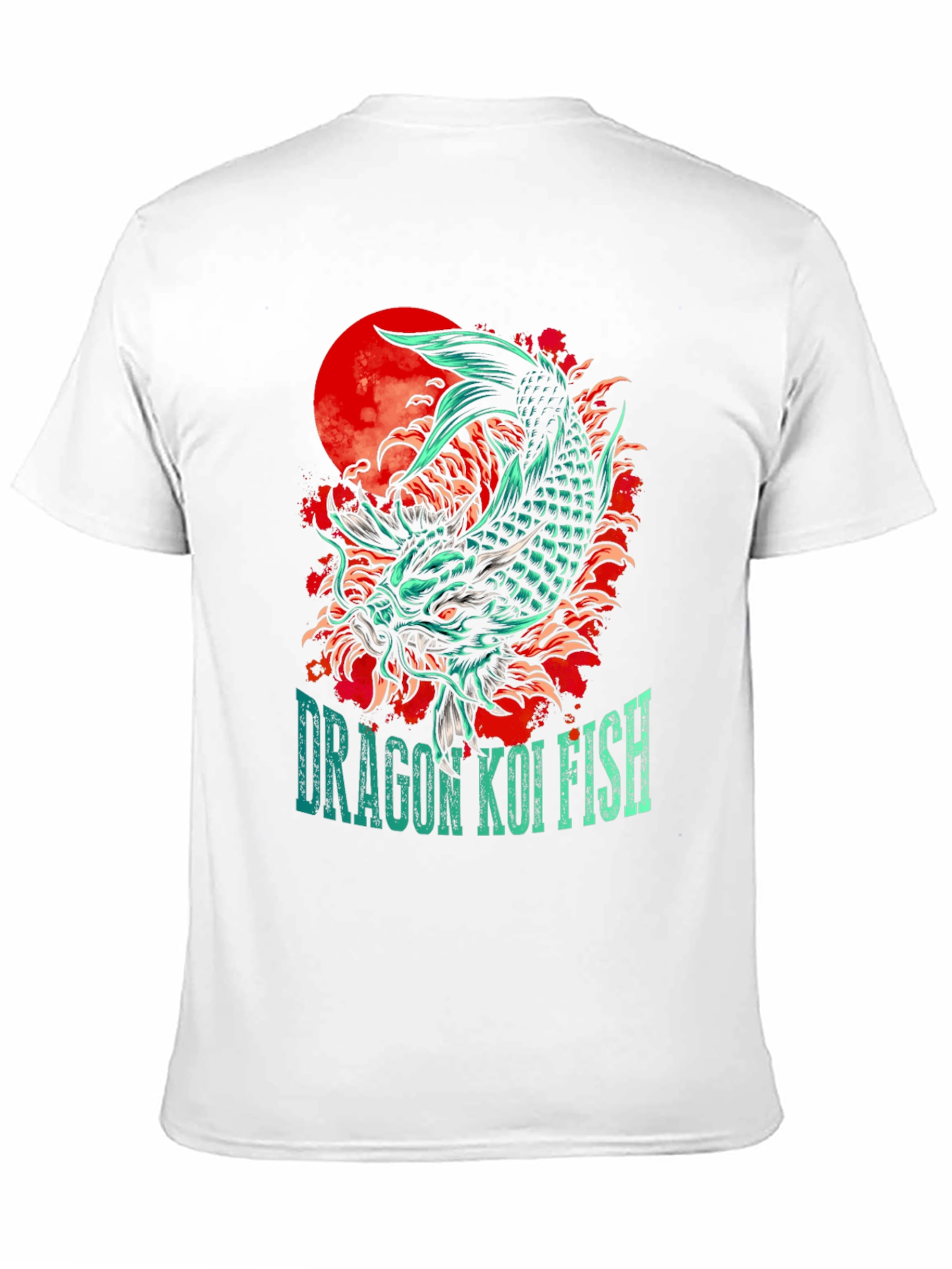 Dragon Koi Fish Graphic Print T-Shirt
