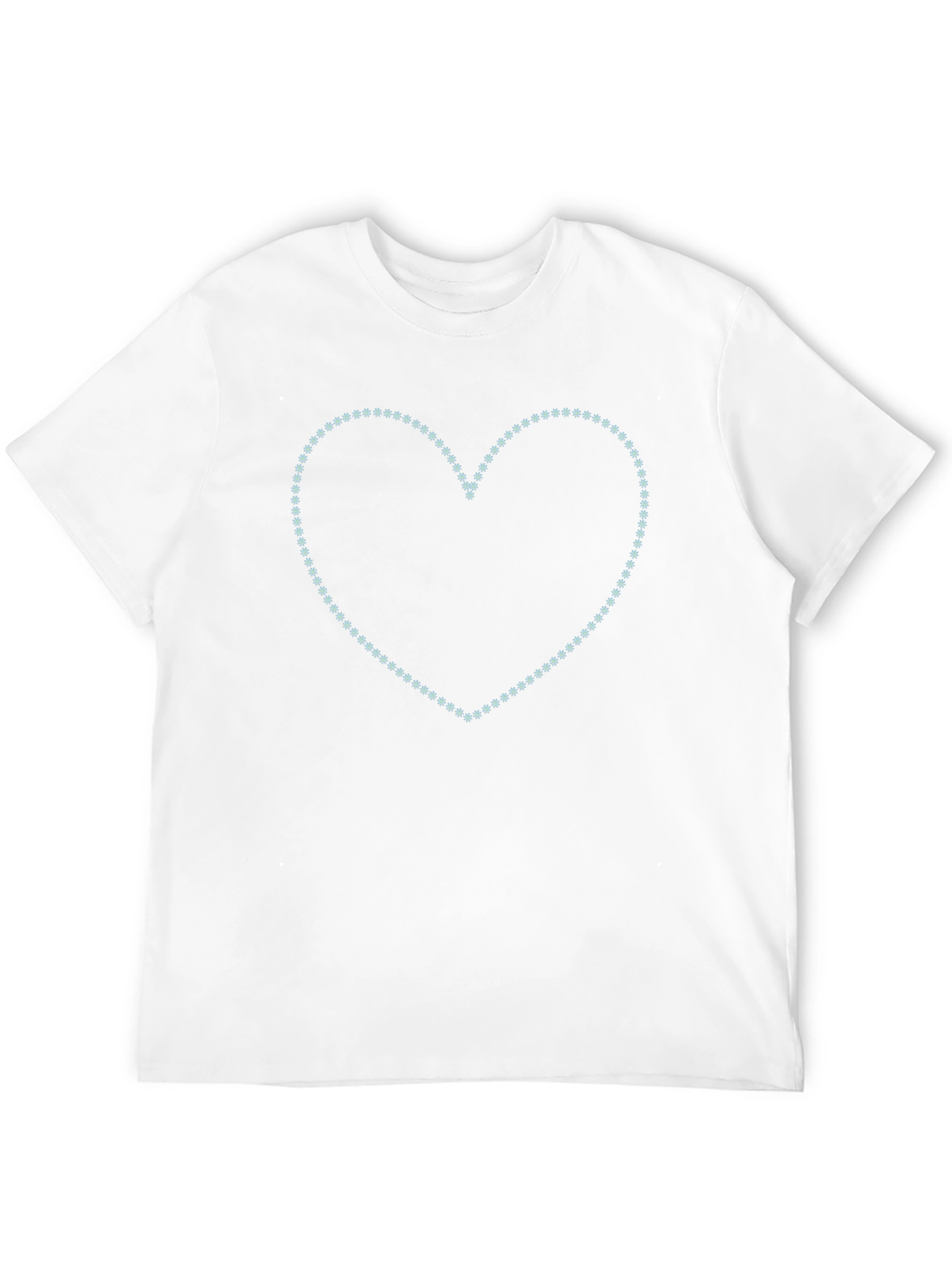 Heart Snowflake Tee - Black Cotton Crew Neck T-Shirt