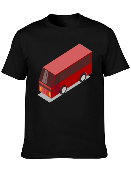 Geometric Bus Graphic Tee - Modern Style