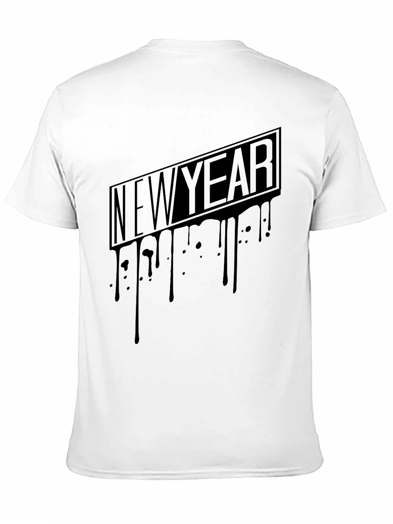 New Year Drip Graphic Tee - Mens Black T-Shirt