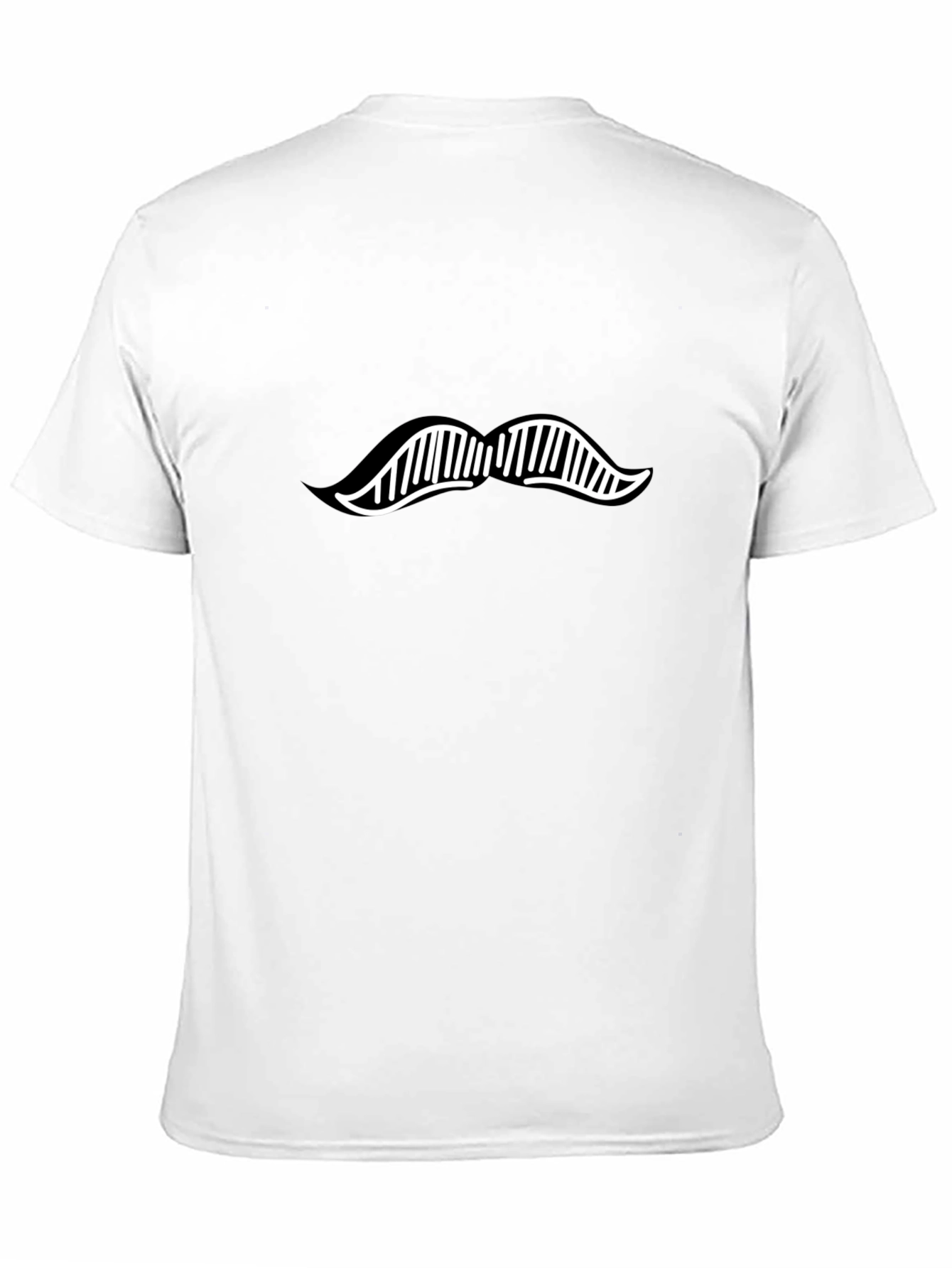 Mustache Graphic T-Shirt - Black Cotton Blend