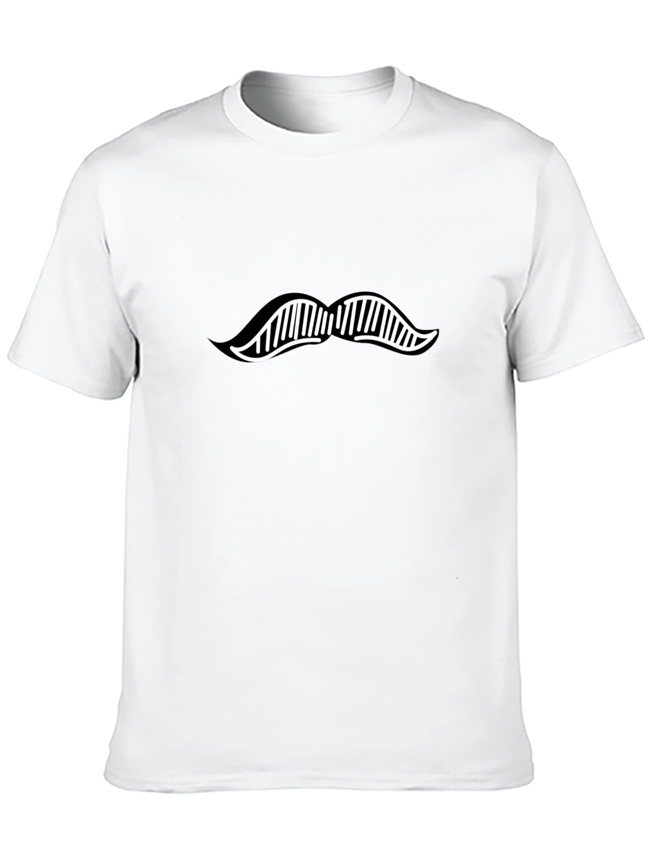 Mustache Graphic T-Shirt - Black Cotton Blend
