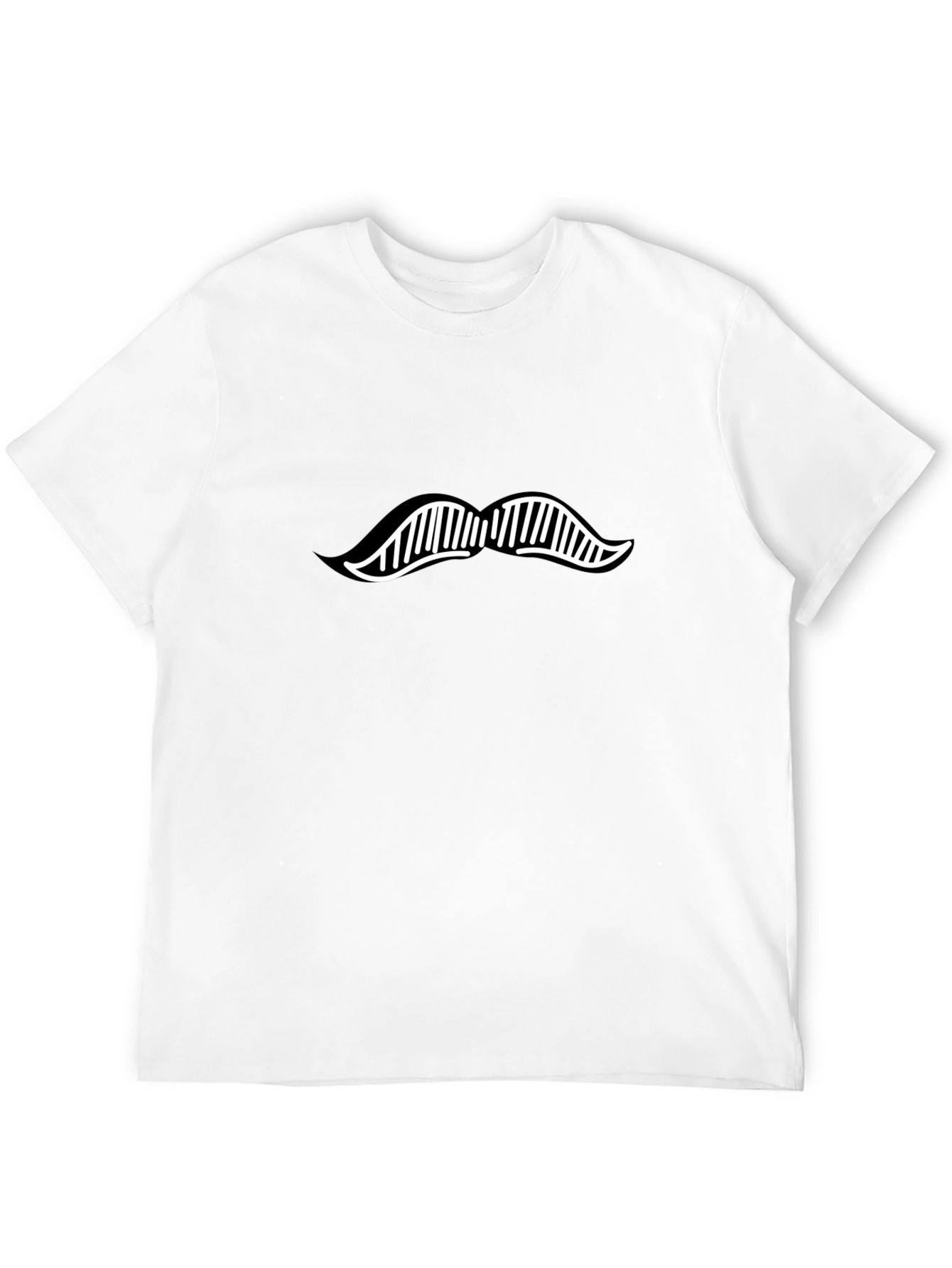 Mustache Graphic T-Shirt - Black Cotton Blend