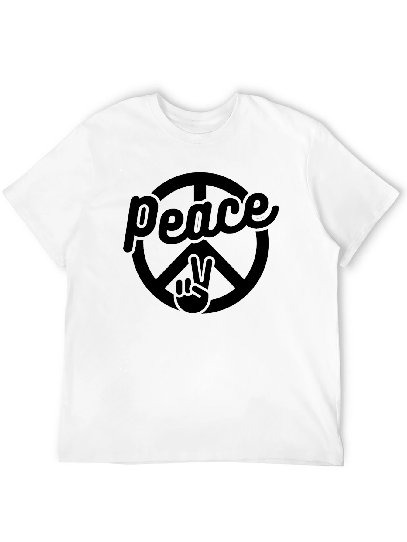 Peace Sign Graphic T-Shirt - Black