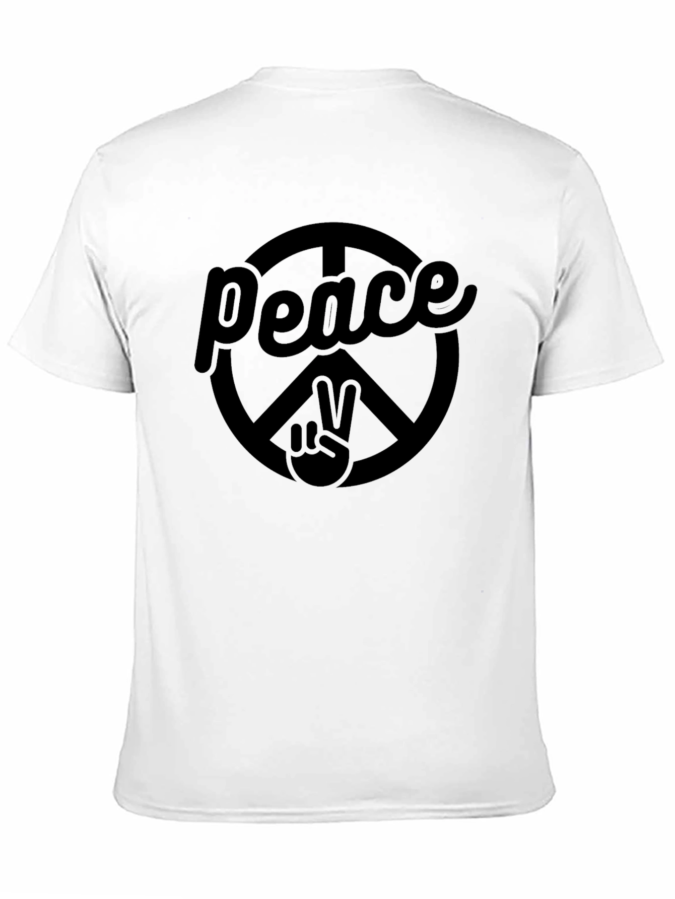 Peace Sign Graphic T-Shirt - Black