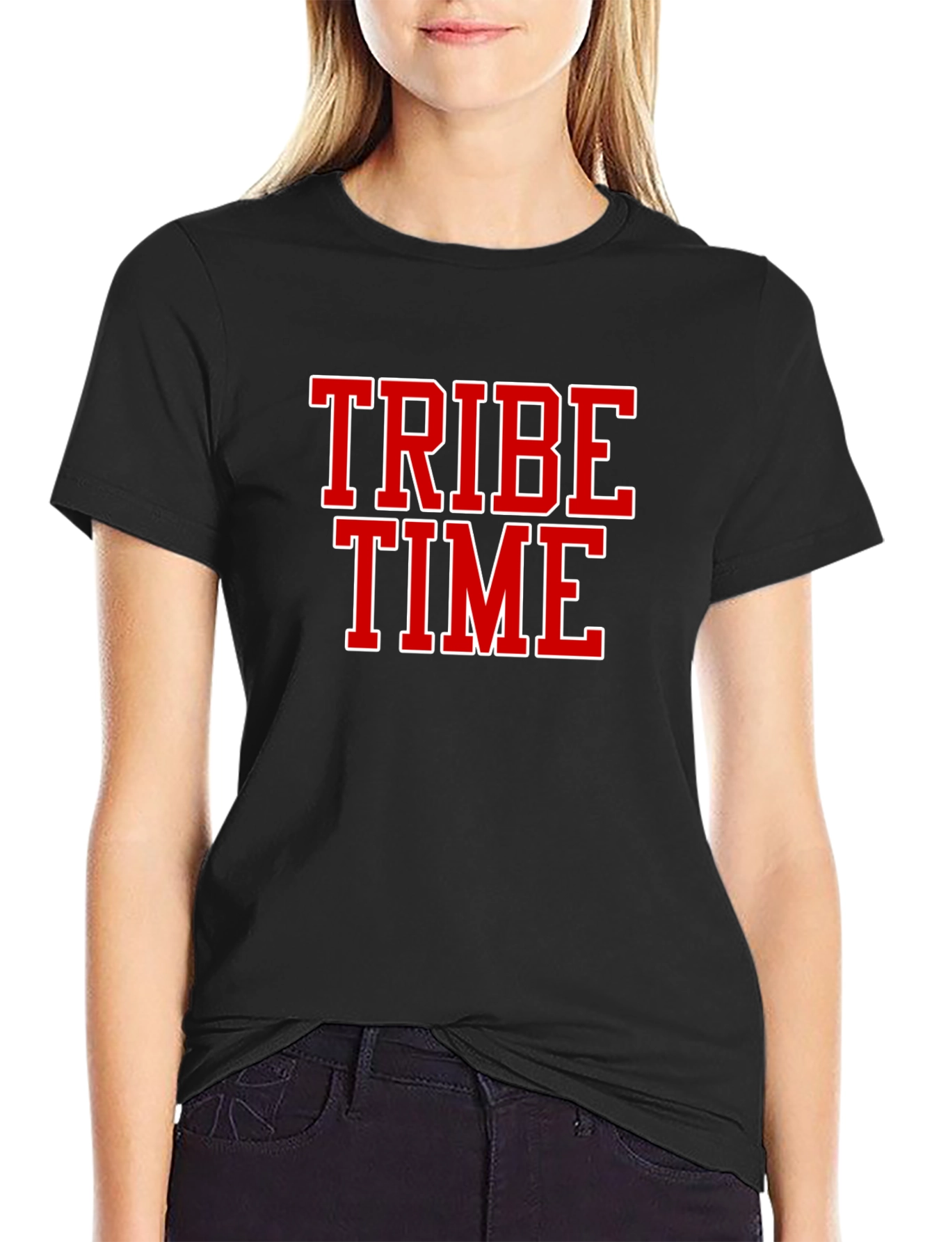 Tribe Time Black Graphic Tee